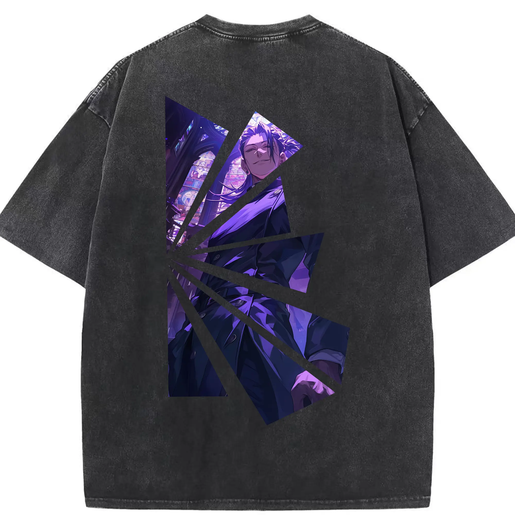 呪術廻戦 グッズ,夏油 傑 - 綿100％ ヴィンテージ風 半袖Tシャツ ・ 背面プリント ・ 柔らか肌触り ・ 通気性 快適 ・ スポーツ カジュアル 外出用