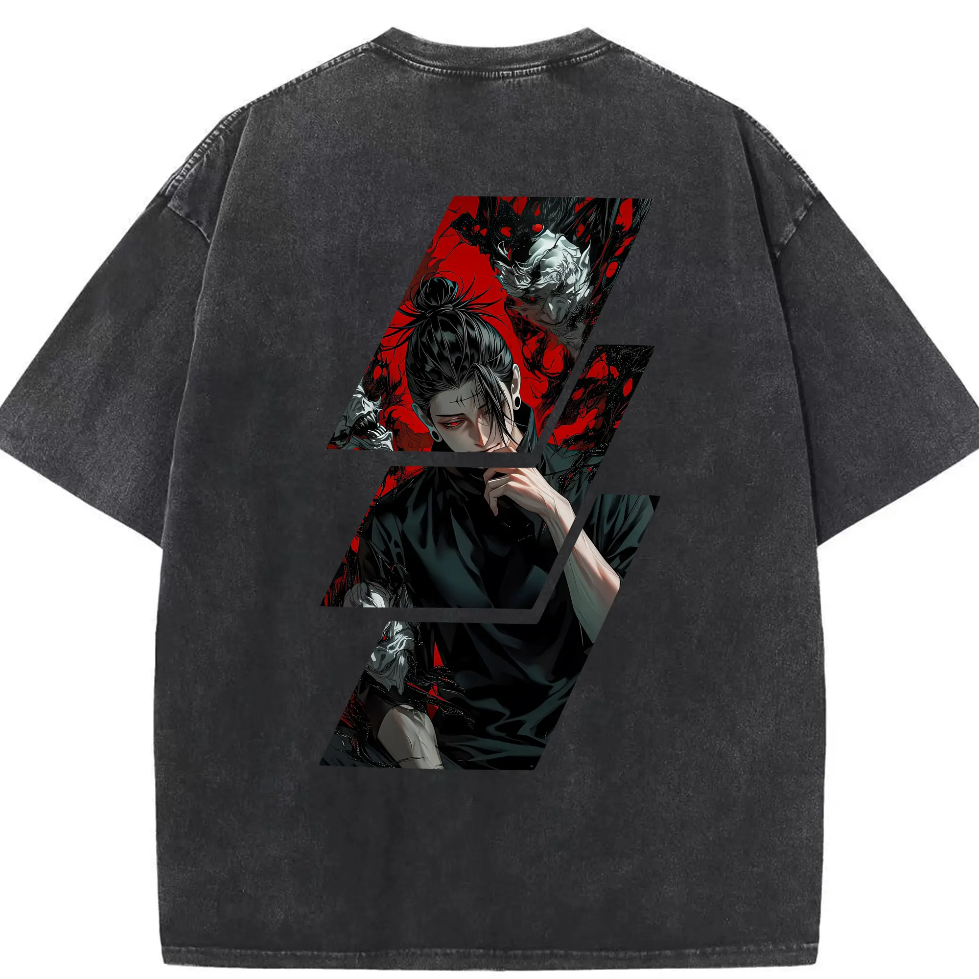 呪術廻戦 グッズ,夏油 傑 - 綿100％ ヴィンテージ風 半袖Tシャツ ・ 背面プリント ・ 柔らか肌触り ・ 通気性 快適 ・ スポーツ カジュアル 外出用