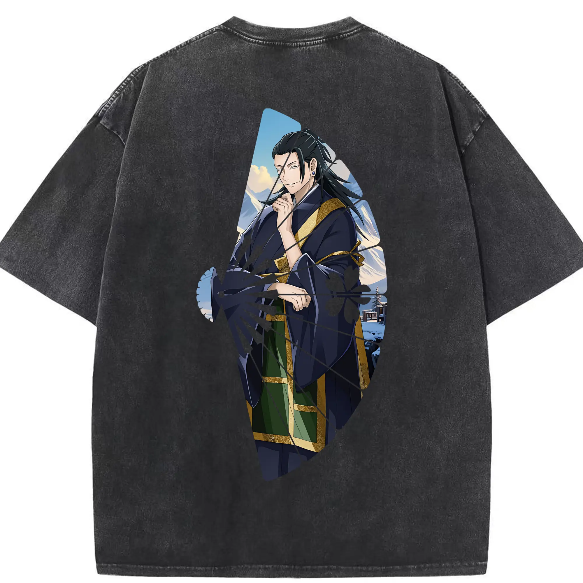 呪術廻戦 グッズ,夏油 傑 - 綿100％ ヴィンテージ風 半袖Tシャツ ・ 背面プリント ・ 柔らか肌触り ・ 通気性 快適 ・ スポーツ カジュアル 外出用