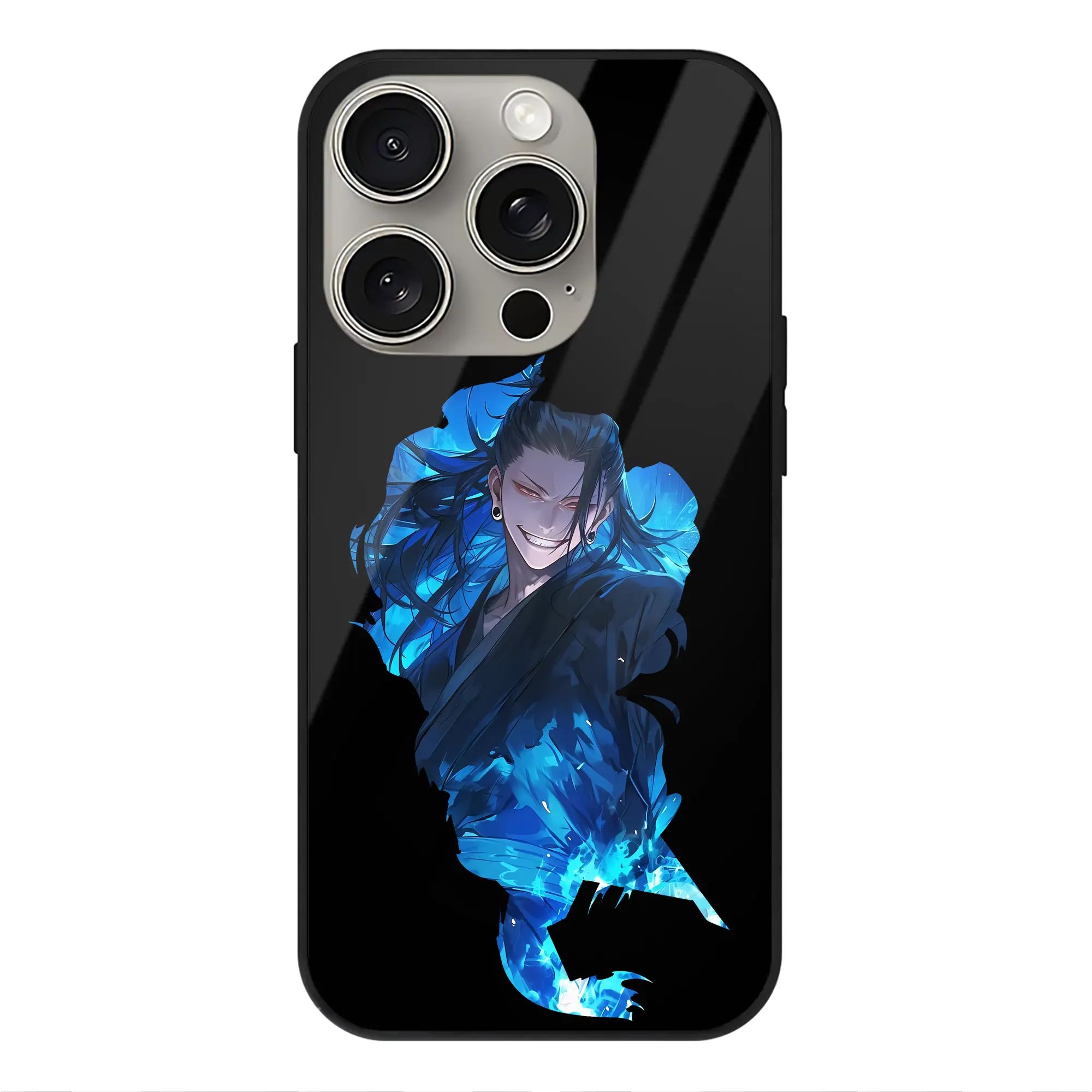 呪術廻戦 グッズ,夏油 傑 - IPhone15Pro対応 ・ スマホケース ・ 背面ガラス ・ TPU+強化ガラス ・ 耐衝撃 ・ 黄変防止 ・ ワイヤレス充電対応 ・ 3D立体ボタン