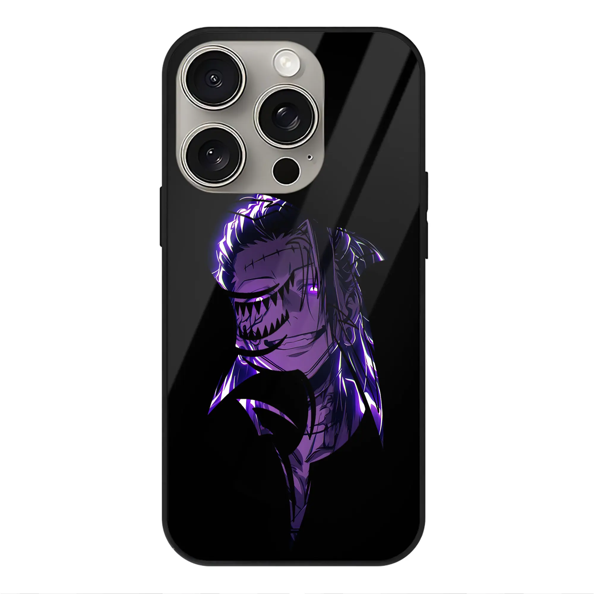 呪術廻戦 グッズ,夏油 傑 - IPhone15Pro対応 ・ スマホケース ・ 背面ガラス ・ TPU+強化ガラス ・ 耐衝撃 ・ 黄変防止 ・ ワイヤレス充電対応 ・ 3D立体ボタン