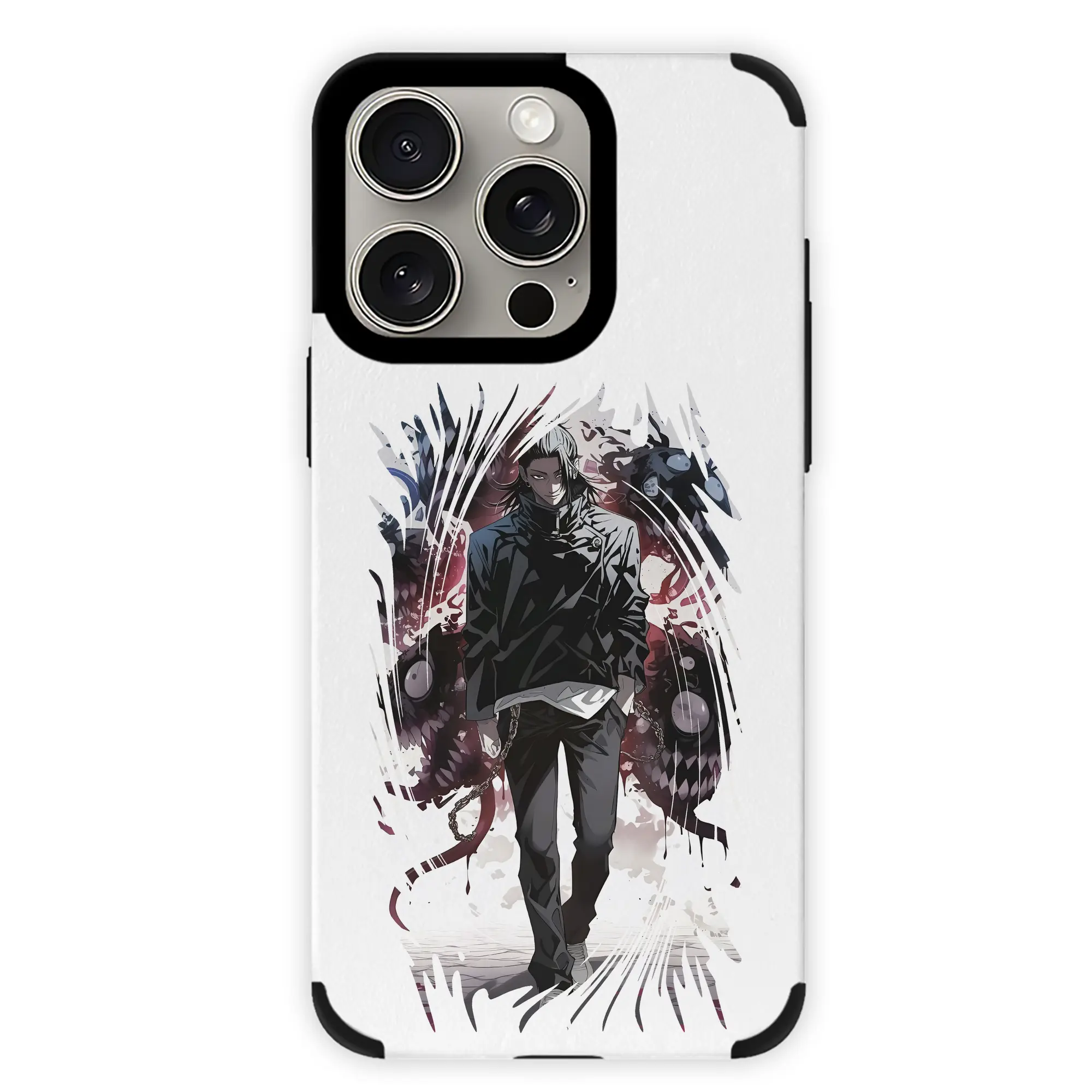 呪術廻戦 グッズ,夏油 傑 - IPhone15ProMax対応 ・ PUレザースマホケース ・ 耐衝撃 ・ 黄変防止 ・ 360度全面保護 ・ 柔らか手触り ・ 3D立体ボタン