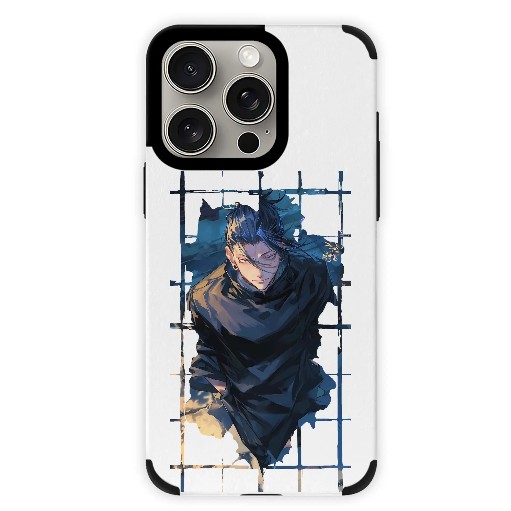 呪術廻戦 グッズ,夏油 傑 - IPhone15ProMax対応 ・ PUレザースマホケース ・ 耐衝撃 ・ 黄変防止 ・ 360度全面保護 ・ 柔らか手触り ・ 3D立体ボタン