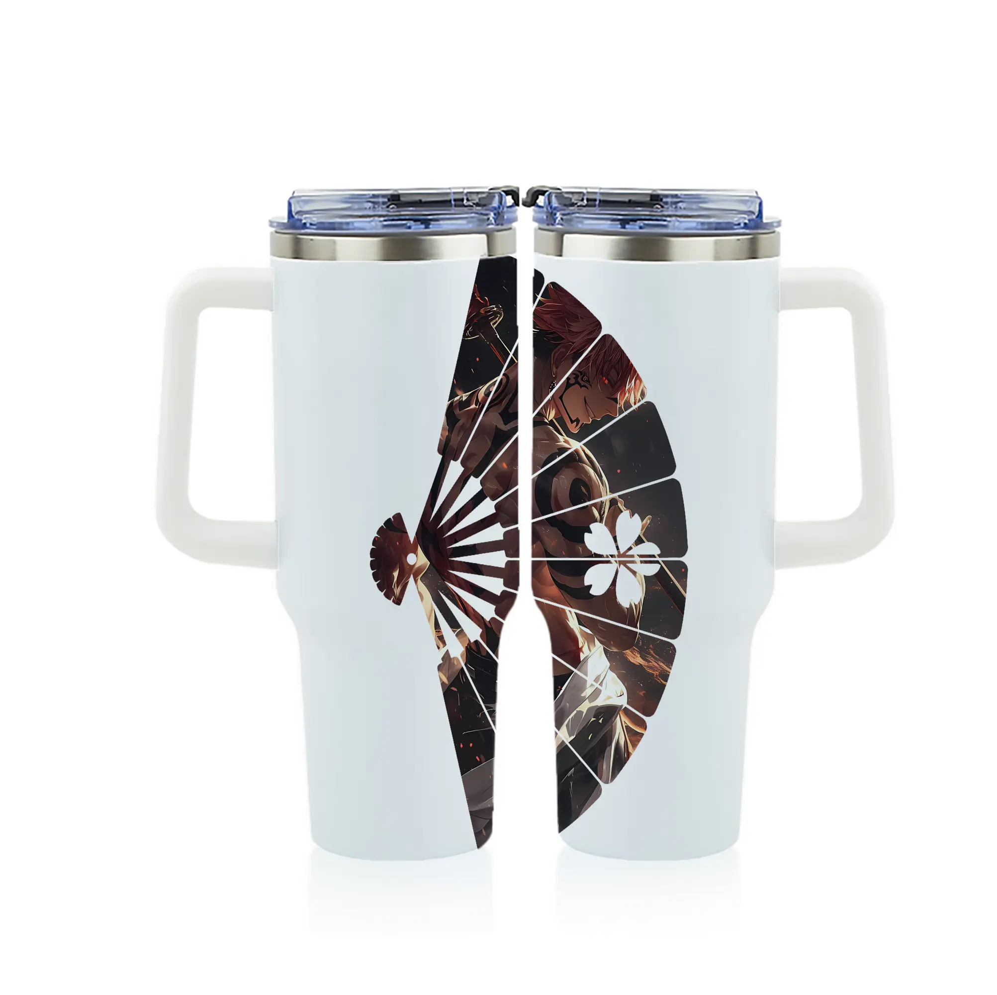 呪術廻戦 グッズ,両面宿儺 - 1200mL フルプリント車用タンブラー ・ 304ステンレス 内側 ・ 201ステンレス 外側 ・ 保温 保冷 ・ 通勤 ドライブ アウトドア用