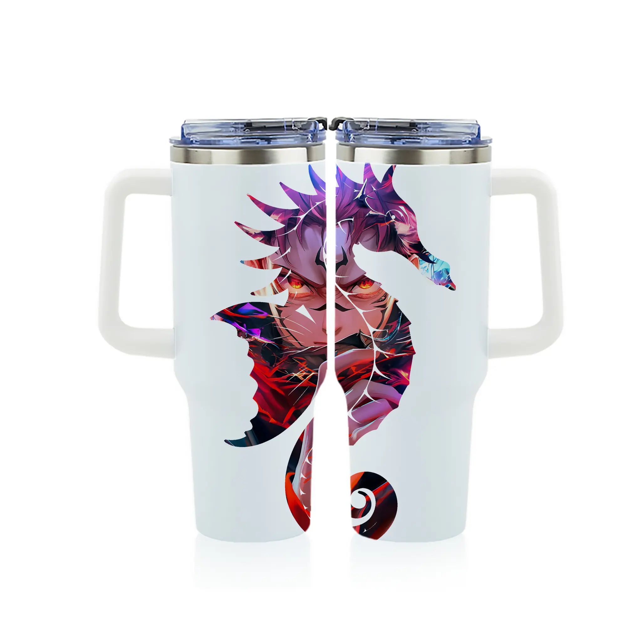 呪術廻戦 グッズ,両面宿儺 - 1200mL フルプリント車用タンブラー ・ 304ステンレス 内側 ・ 201ステンレス 外側 ・ 保温 保冷 ・ 通勤 ドライブ アウトドア用