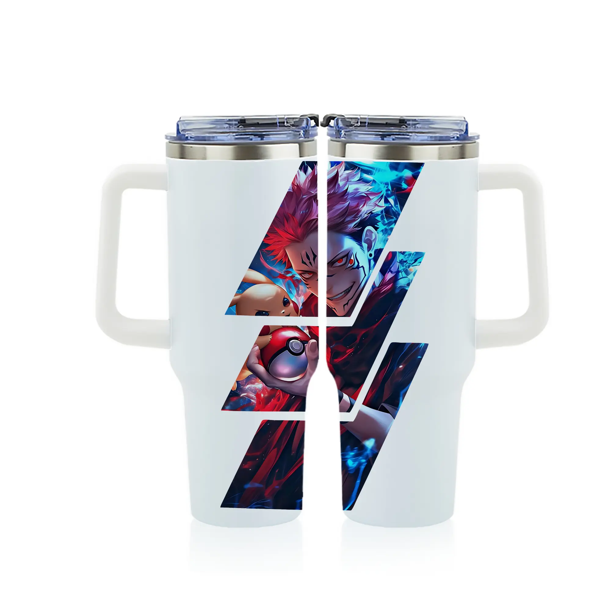 呪術廻戦 グッズ,両面宿儺 - 1200mL フルプリント車用タンブラー ・ 304ステンレス 内側 ・ 201ステンレス 外側 ・ 保温 保冷 ・ 通勤 ドライブ アウトドア用