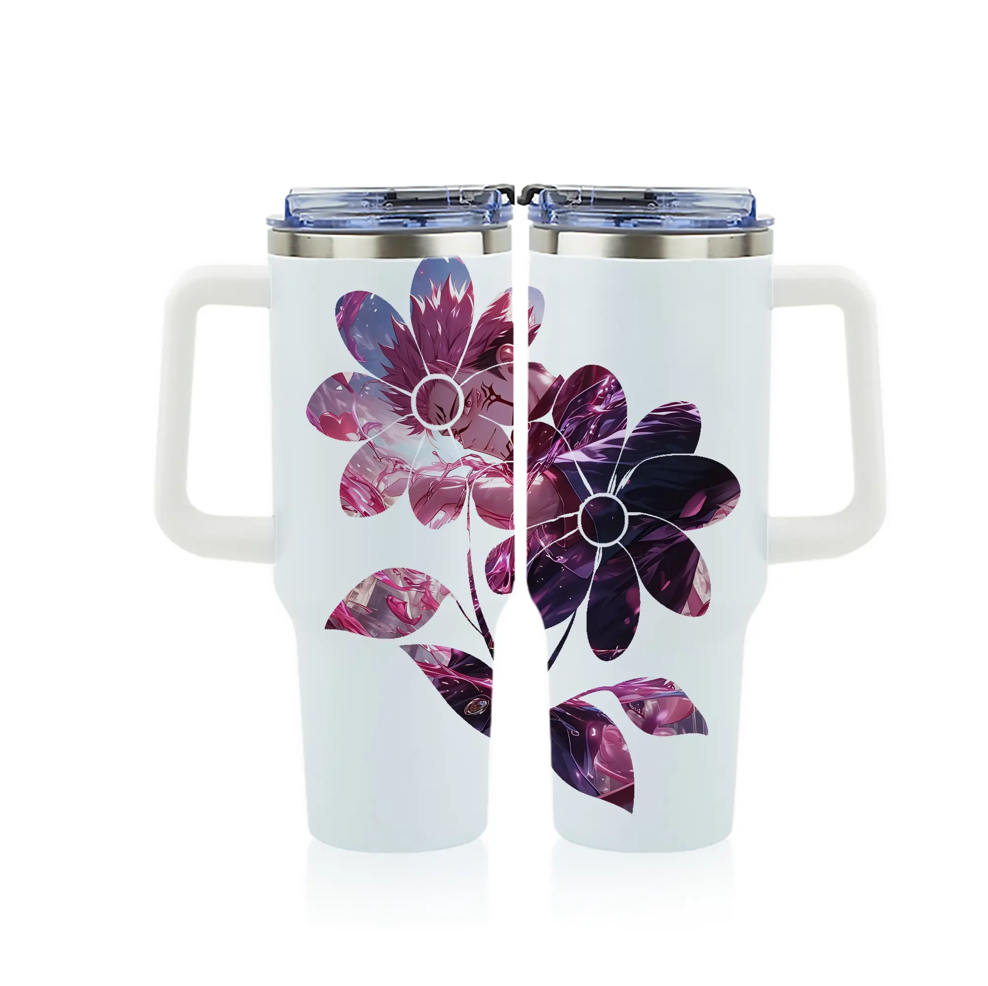 呪術廻戦 グッズ,両面宿儺 - 1200mL フルプリント車用タンブラー ・ 304ステンレス 内側 ・ 201ステンレス 外側 ・ 保温 保冷 ・ 通勤 ドライブ アウトドア用