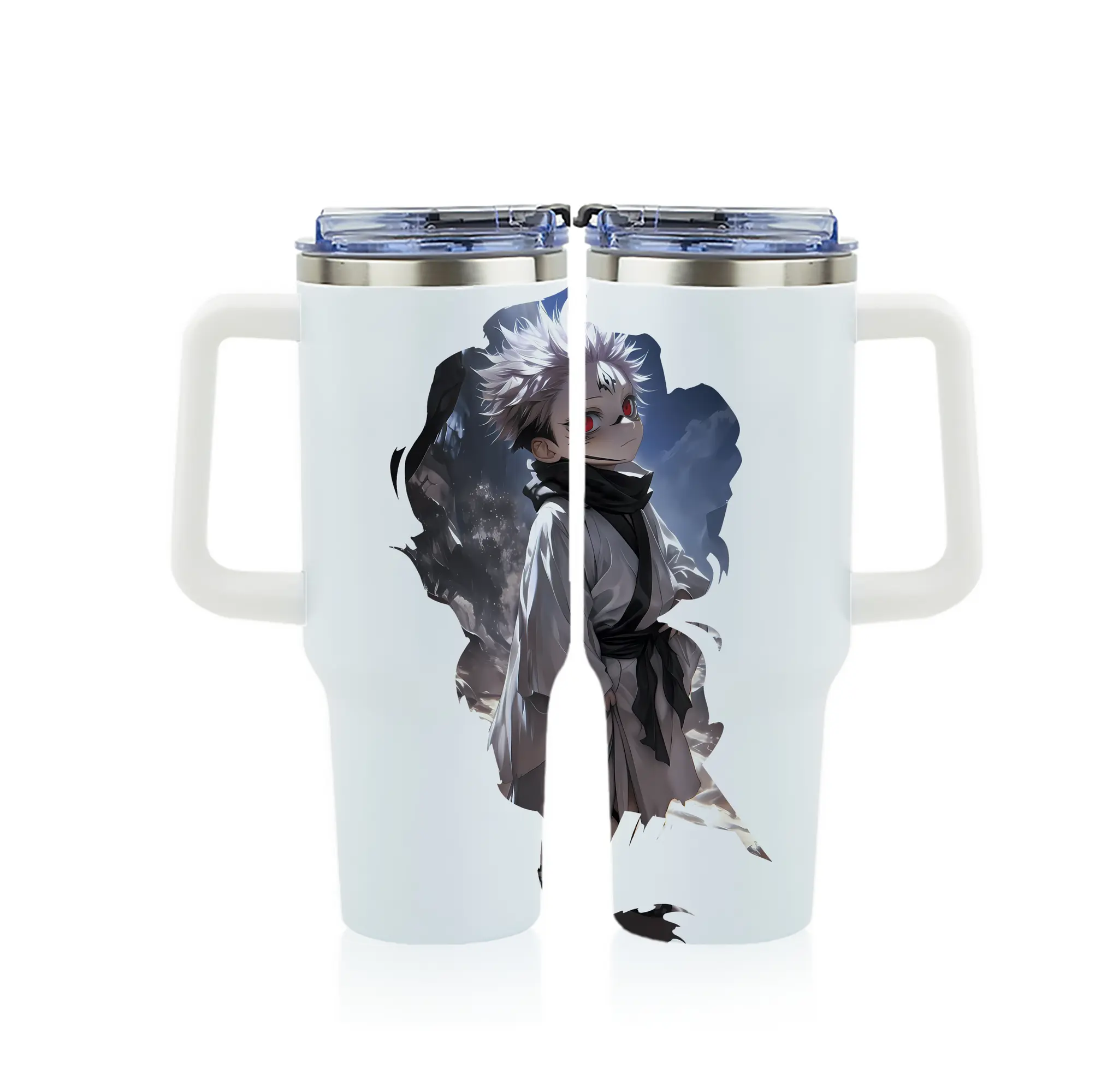 呪術廻戦 グッズ,両面宿儺 - 1200mL フルプリント車用タンブラー ・ 304ステンレス 内側 ・ 201ステンレス 外側 ・ 保温 保冷 ・ 通勤 ドライブ アウトドア用