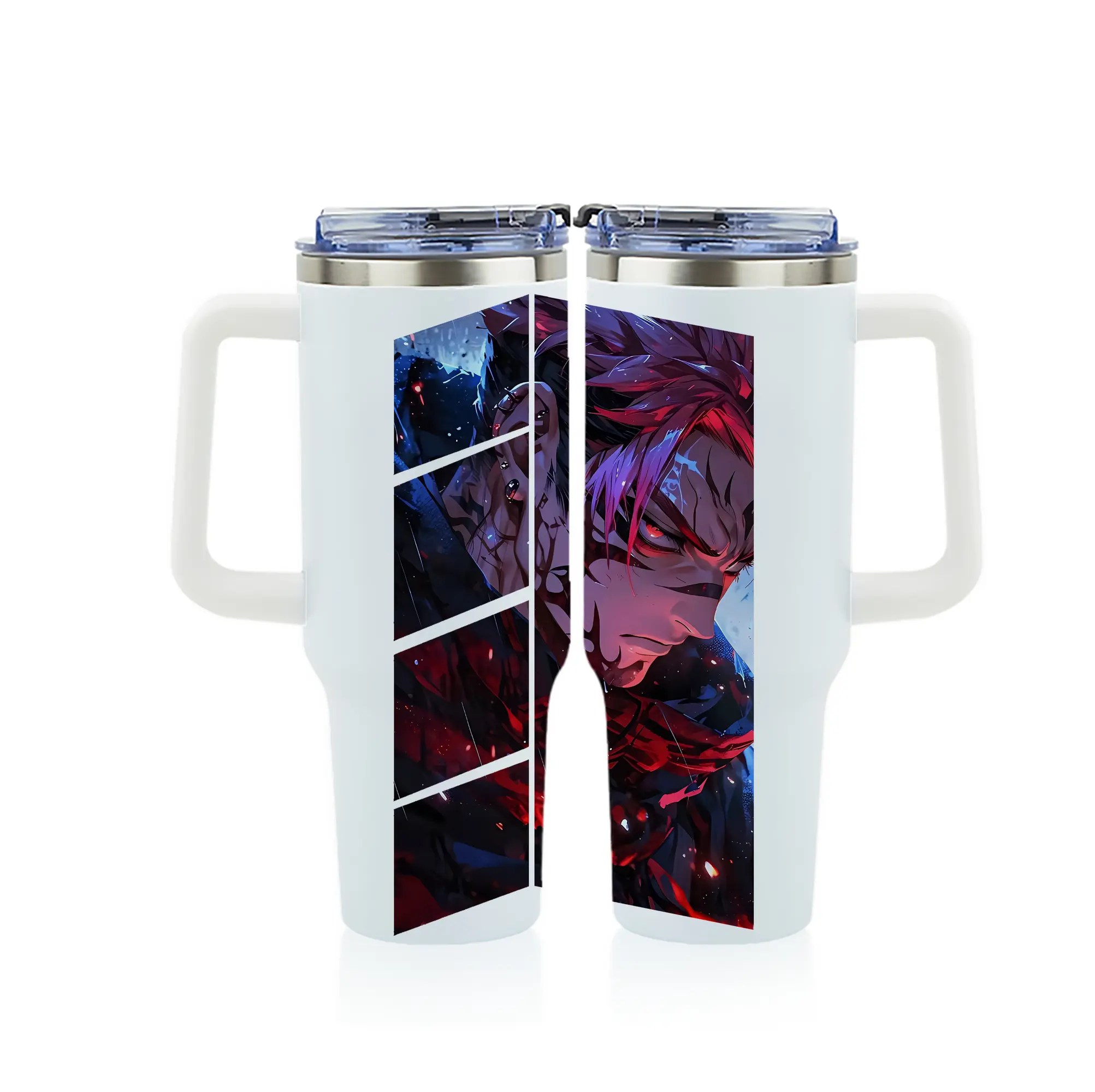 呪術廻戦 グッズ,両面宿儺 - 1200mL フルプリント車用タンブラー ・ 304ステンレス 内側 ・ 201ステンレス 外側 ・ 保温 保冷 ・ 通勤 ドライブ アウトドア用