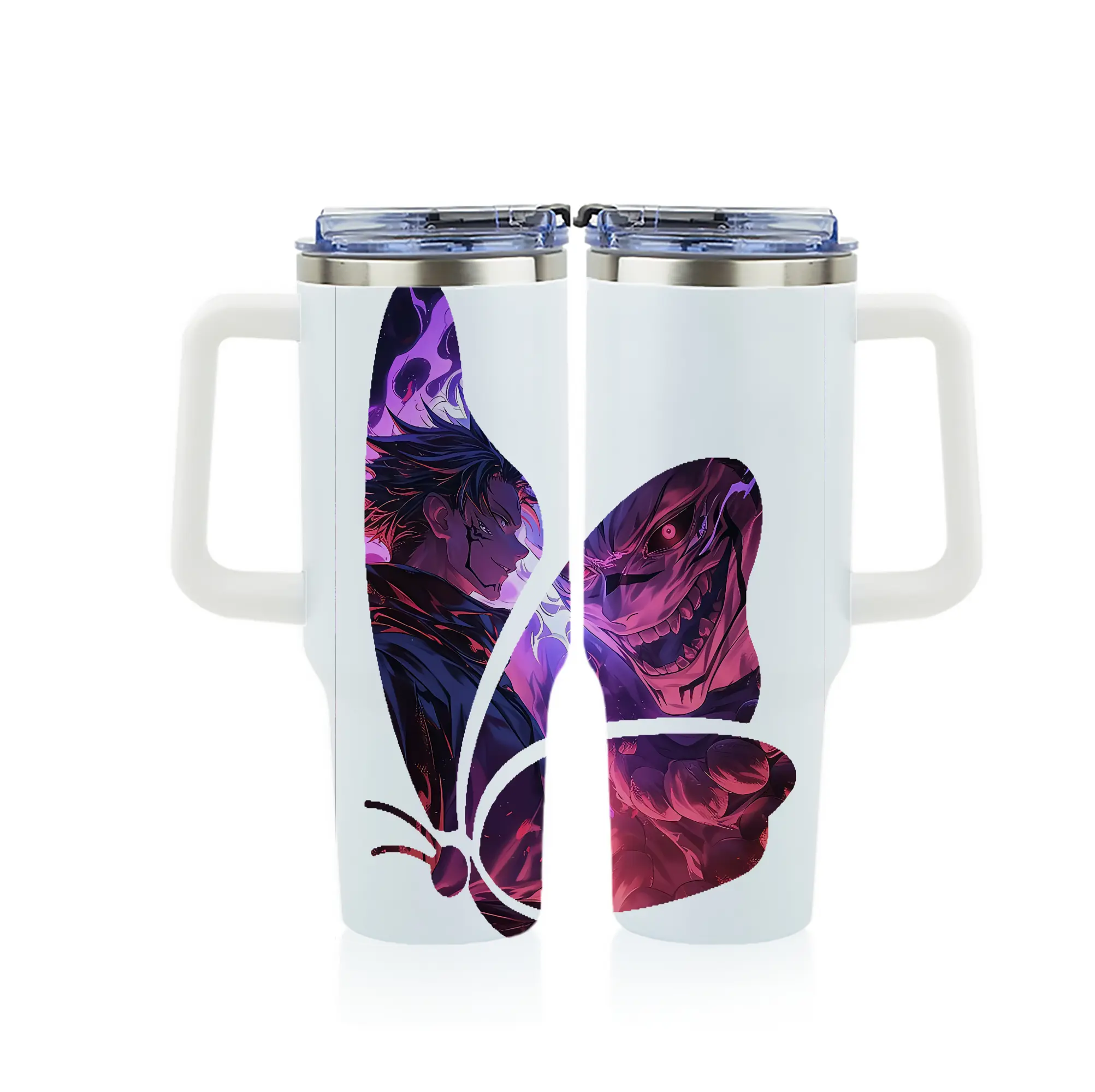 呪術廻戦 グッズ,両面宿儺 - 1200mL フルプリント車用タンブラー ・ 304ステンレス 内側 ・ 201ステンレス 外側 ・ 保温 保冷 ・ 通勤 ドライブ アウトドア用