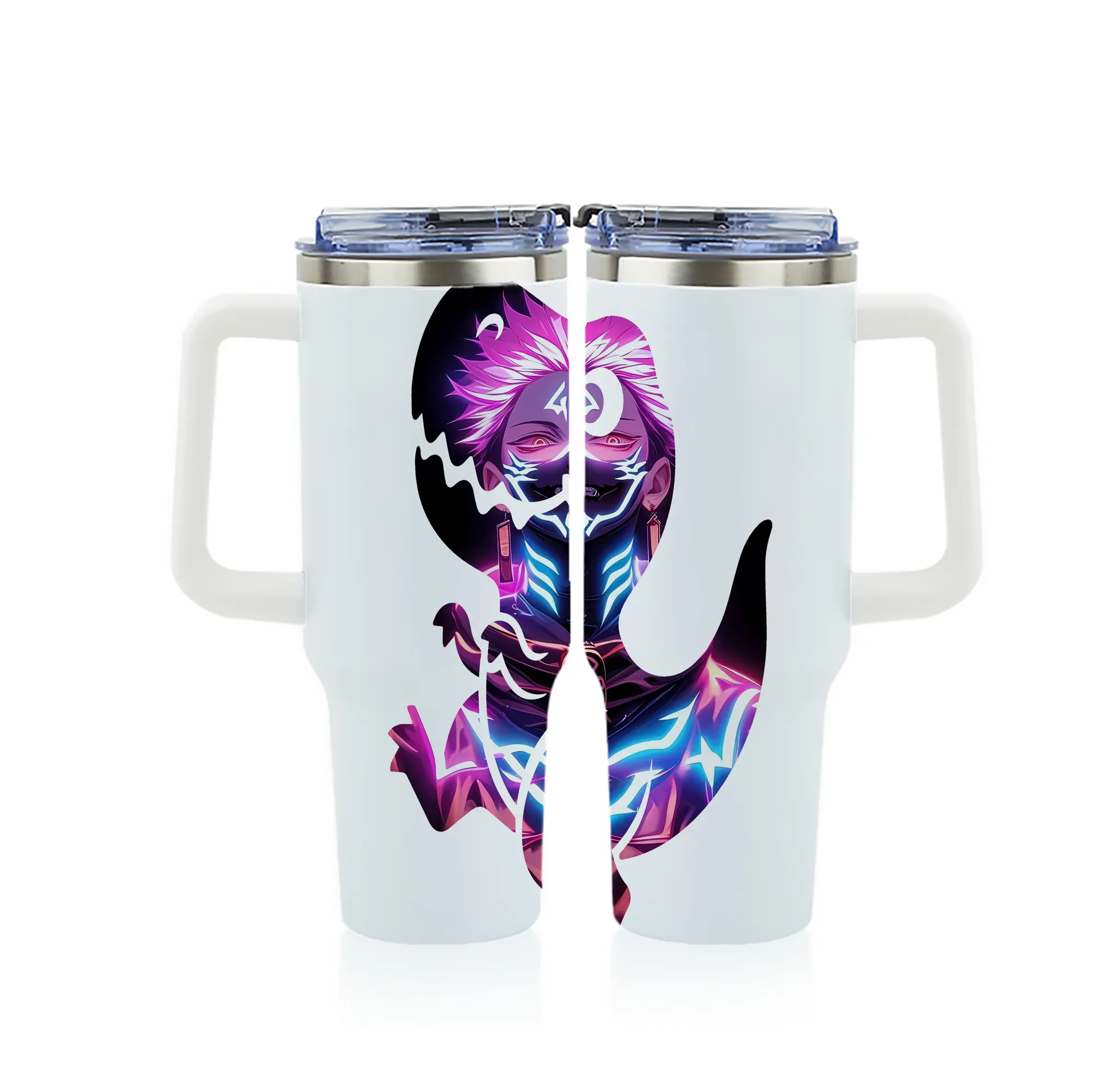 呪術廻戦 グッズ,両面宿儺 - 1200mL フルプリント車用タンブラー ・ 304ステンレス 内側 ・ 201ステンレス 外側 ・ 保温 保冷 ・ 通勤 ドライブ アウトドア用