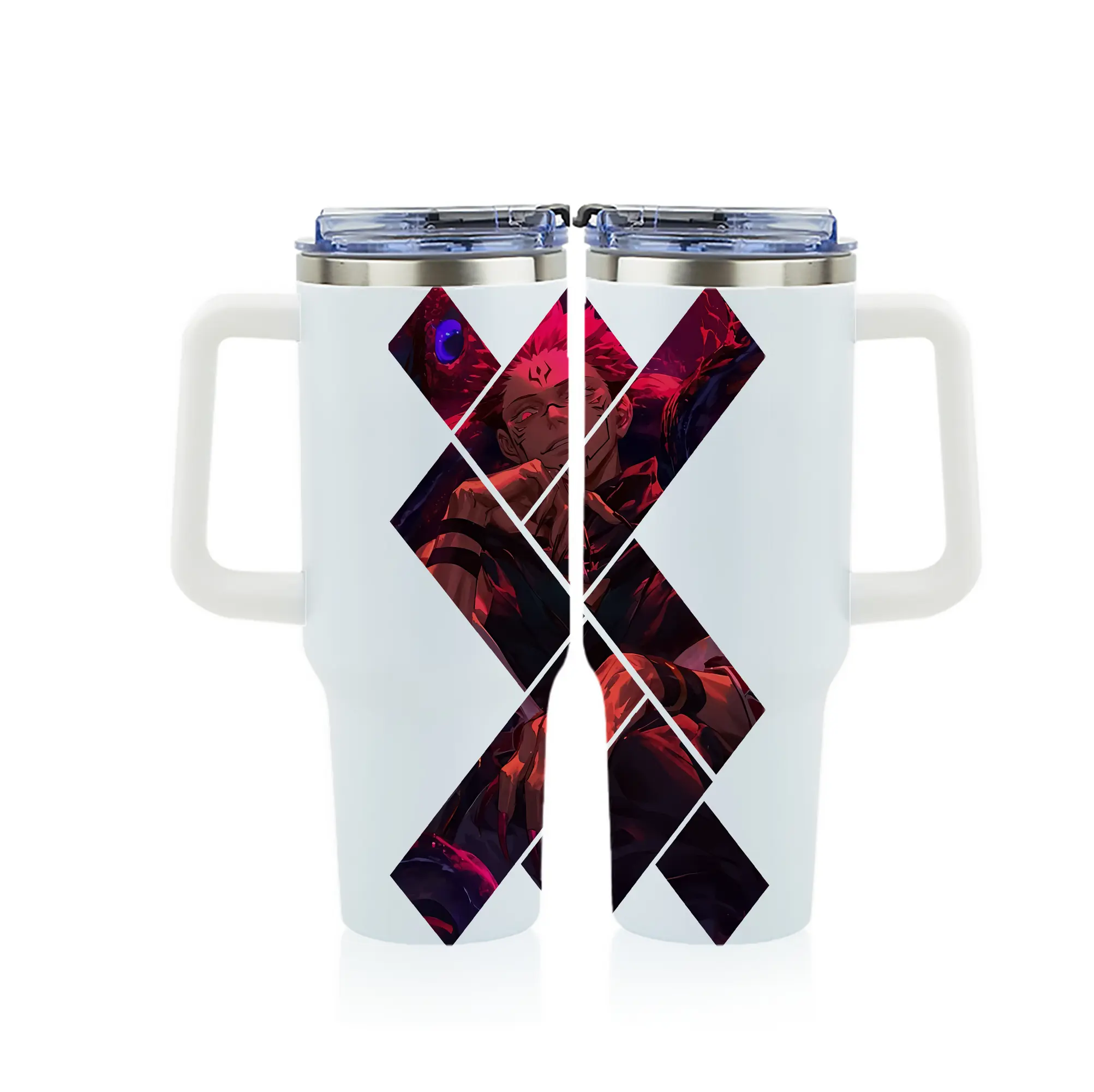 呪術廻戦 グッズ,両面宿儺 - 1200mL フルプリント車用タンブラー ・ 304ステンレス 内側 ・ 201ステンレス 外側 ・ 保温 保冷 ・ 通勤 ドライブ アウトドア用