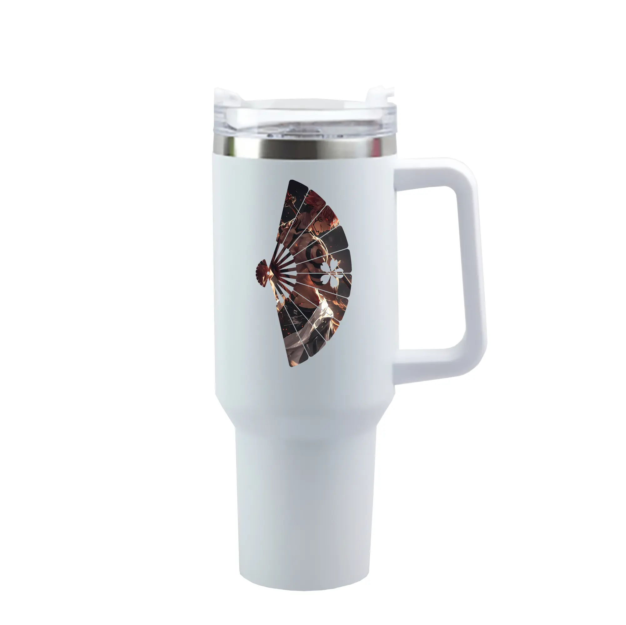 呪術廻戦 グッズ,両面宿儺 - 1200mL 車用タンブラー ・ クリスタルステッカー ・ 304ステンレス 内側 ・ 201ステンレス 外側 ・ 保温 保冷 ・ ハンドル＆ストロー付き ・ 通勤 ドライブ アウトドア用