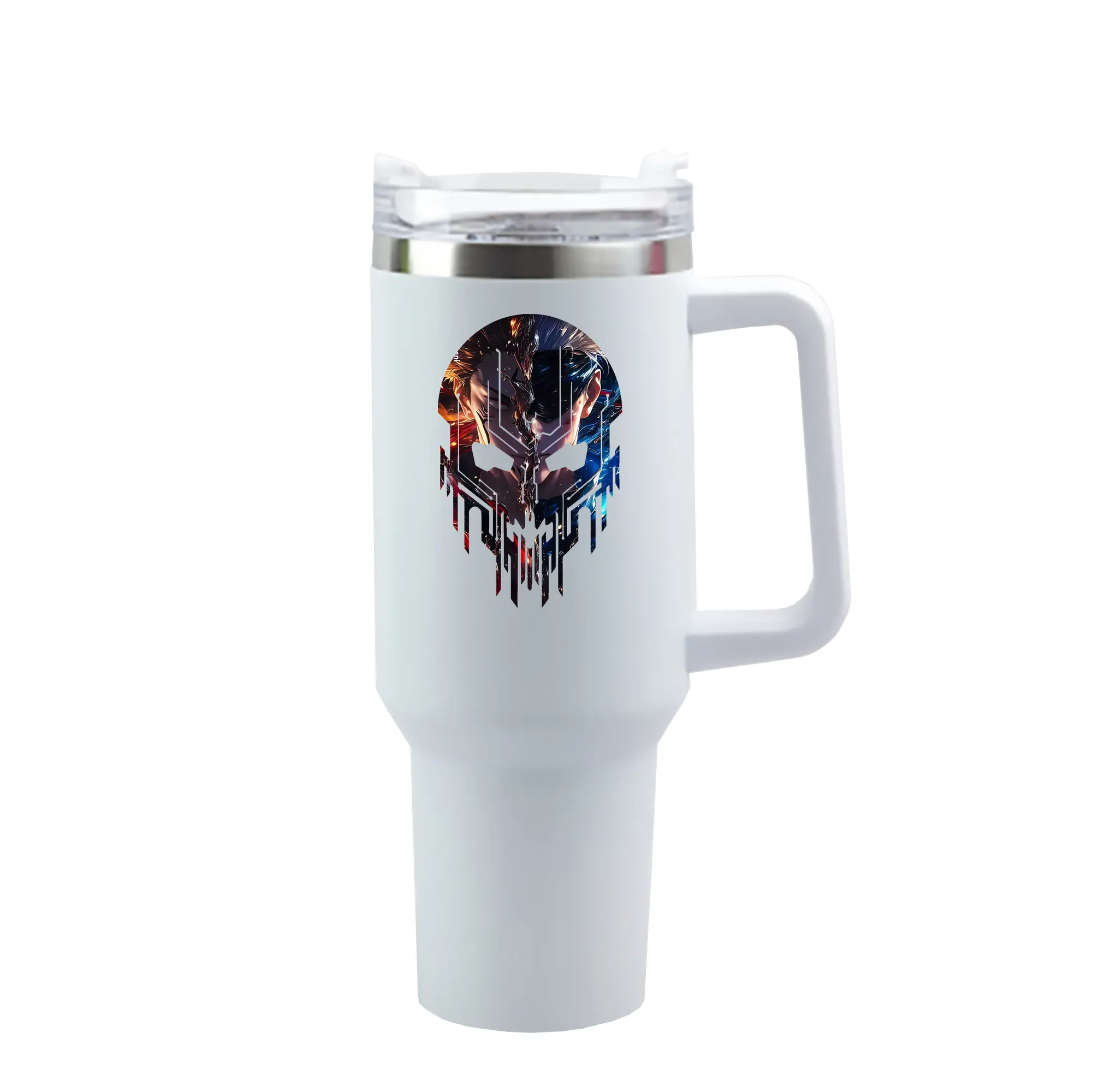 呪術廻戦 グッズ,両面宿儺 - 1200mL 車用タンブラー ・ クリスタルステッカー ・ 304ステンレス 内側 ・ 201ステンレス 外側 ・ 保温 保冷 ・ ハンドル＆ストロー付き ・ 通勤 ドライブ アウトドア用