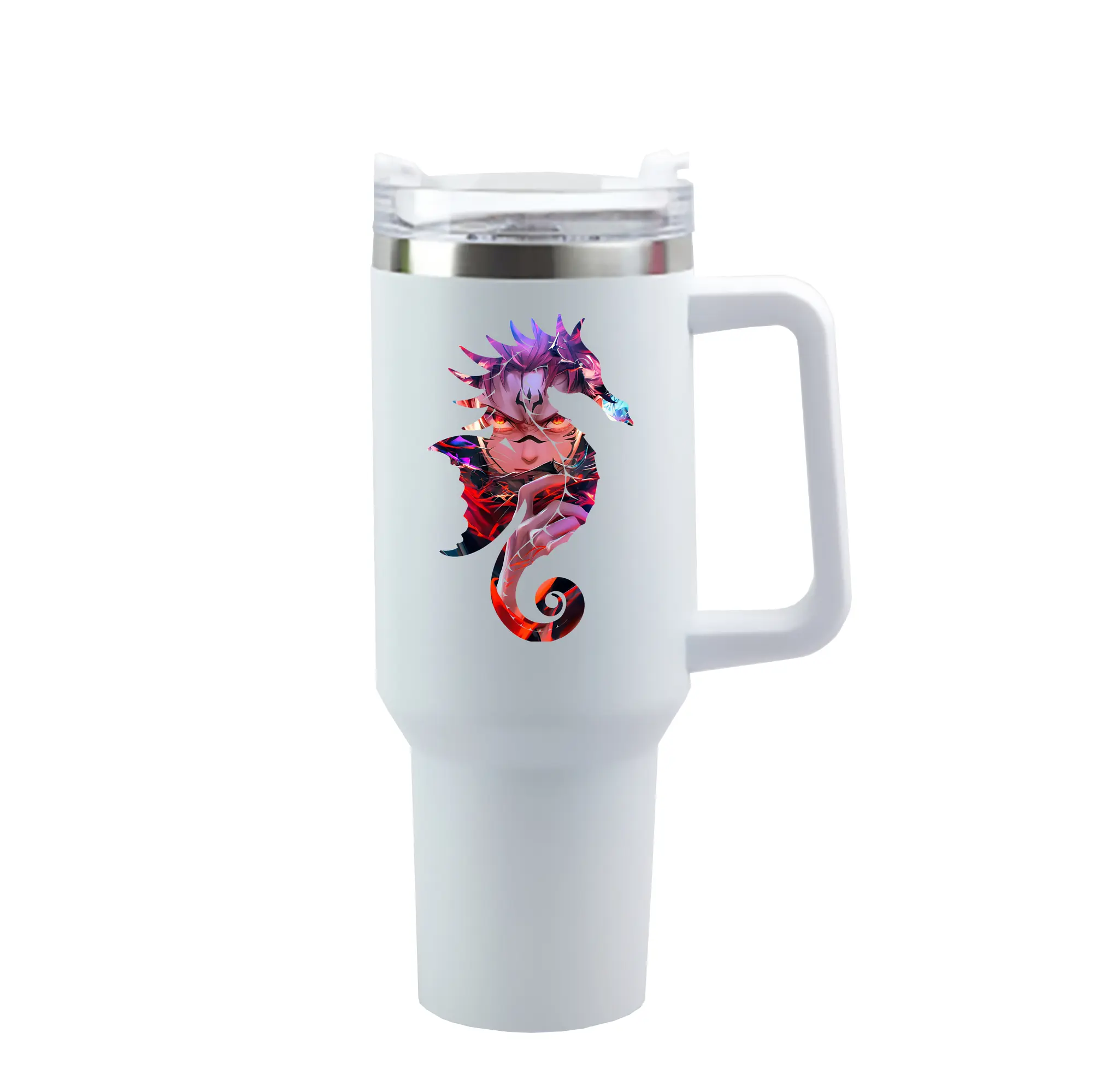 呪術廻戦 グッズ,両面宿儺 - 1200mL 車用タンブラー ・ クリスタルステッカー ・ 304ステンレス 内側 ・ 201ステンレス 外側 ・ 保温 保冷 ・ ハンドル＆ストロー付き ・ 通勤 ドライブ アウトドア用