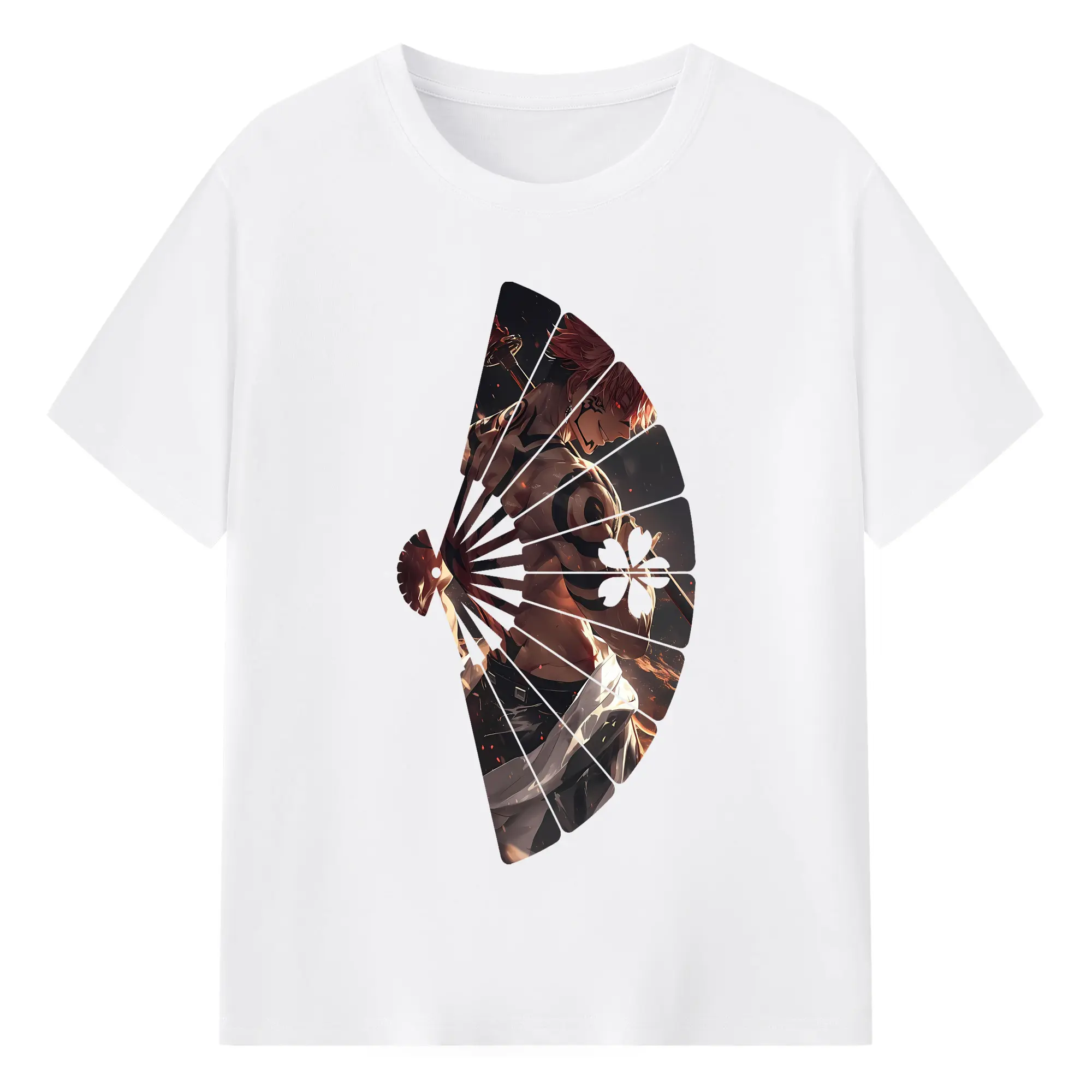 呪術廻戦 グッズ,両面宿儺 - 綿100％ 半袖Tシャツ ・ フロントプリント ・ 快適 通気性 ・ 日常使い 散歩 スポーツ用