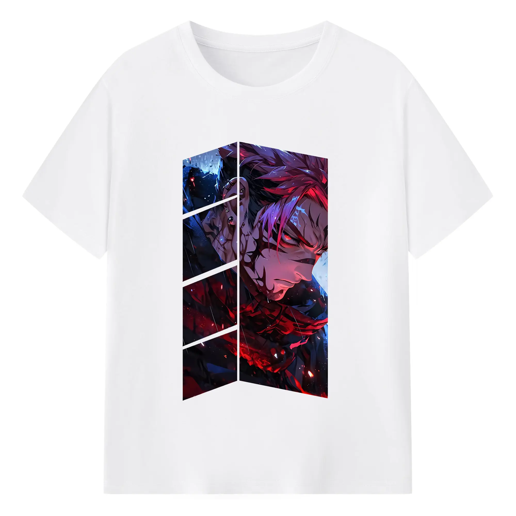 呪術廻戦 グッズ,両面宿儺 - 綿100％ 半袖Tシャツ ・ フロントプリント ・ 快適 通気性 ・ 日常使い 散歩 スポーツ用