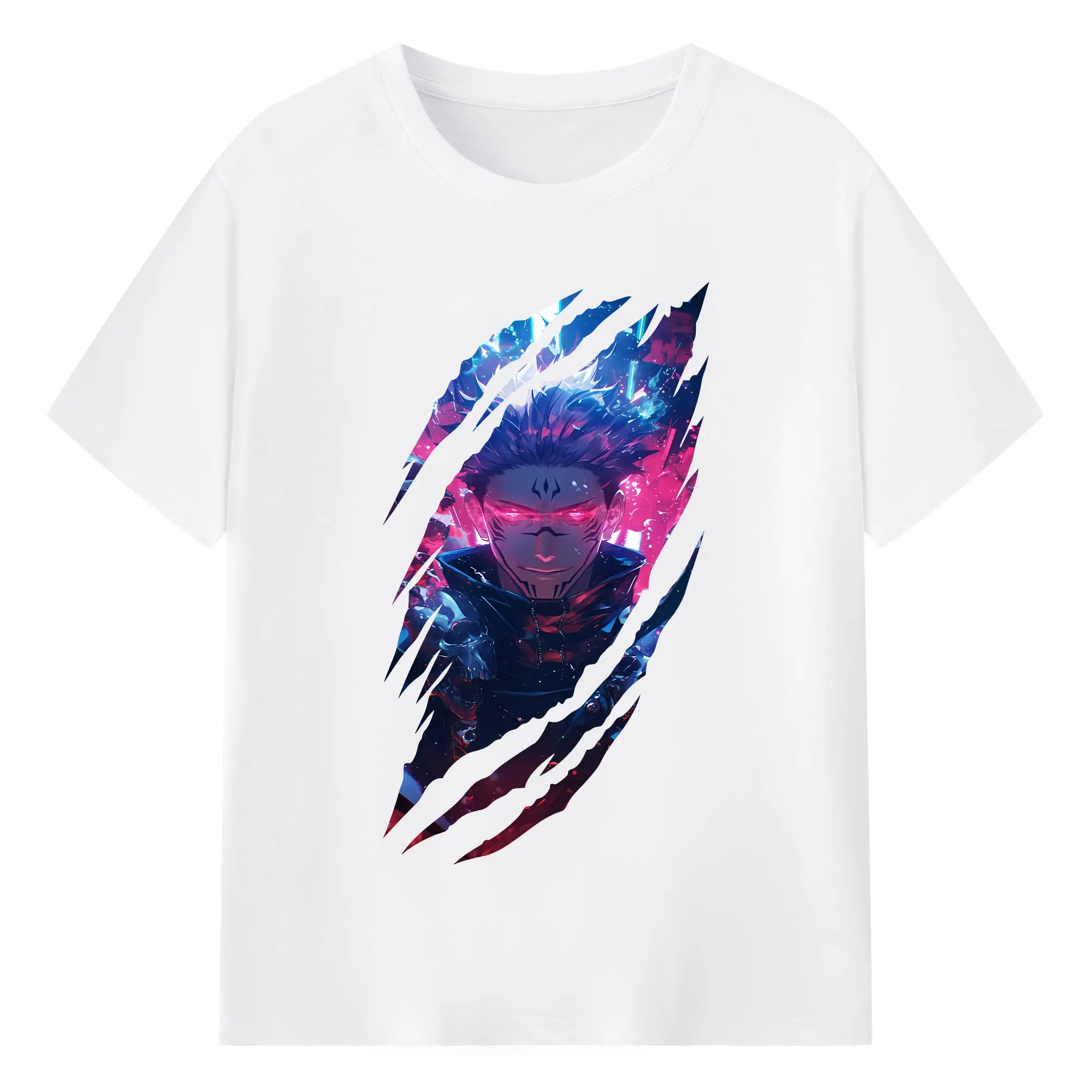 呪術廻戦 グッズ,両面宿儺 - 綿100％ 半袖Tシャツ ・ フロントプリント ・ 快適 通気性 ・ 日常使い 散歩 スポーツ用