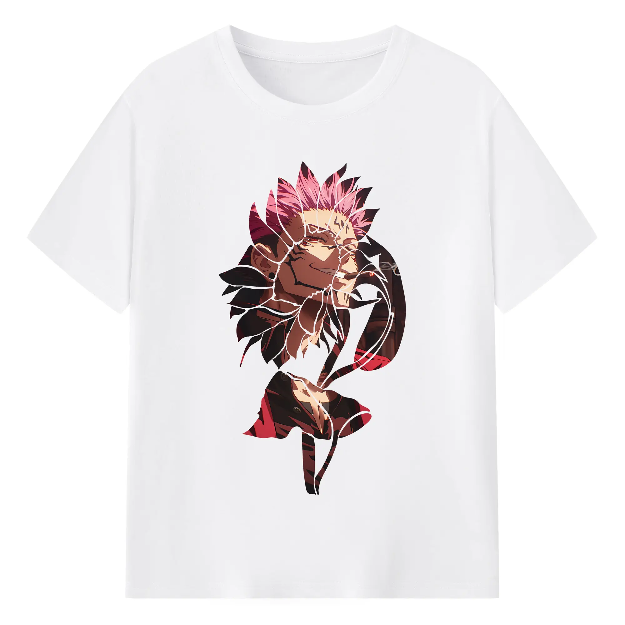 呪術廻戦 グッズ,両面宿儺 - 綿100％ 半袖Tシャツ ・ フロントプリント ・ 快適 通気性 ・ 日常使い 散歩 スポーツ用