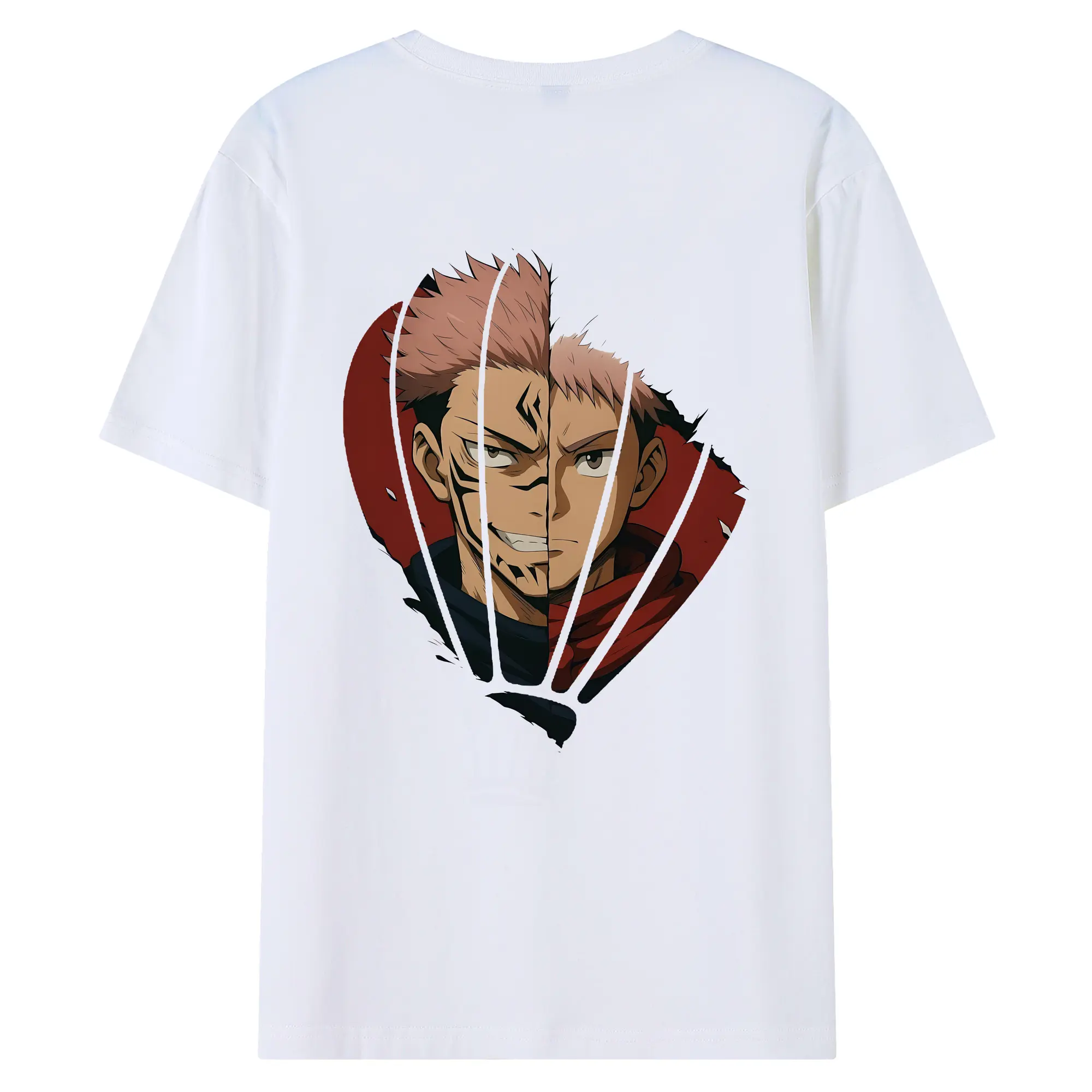 呪術廻戦 グッズ,両面宿儺 - 綿100％ 半袖Tシャツ ・ バックプリント ・ 快適 通気性 ・ 日常使い 散歩 スポーツ用