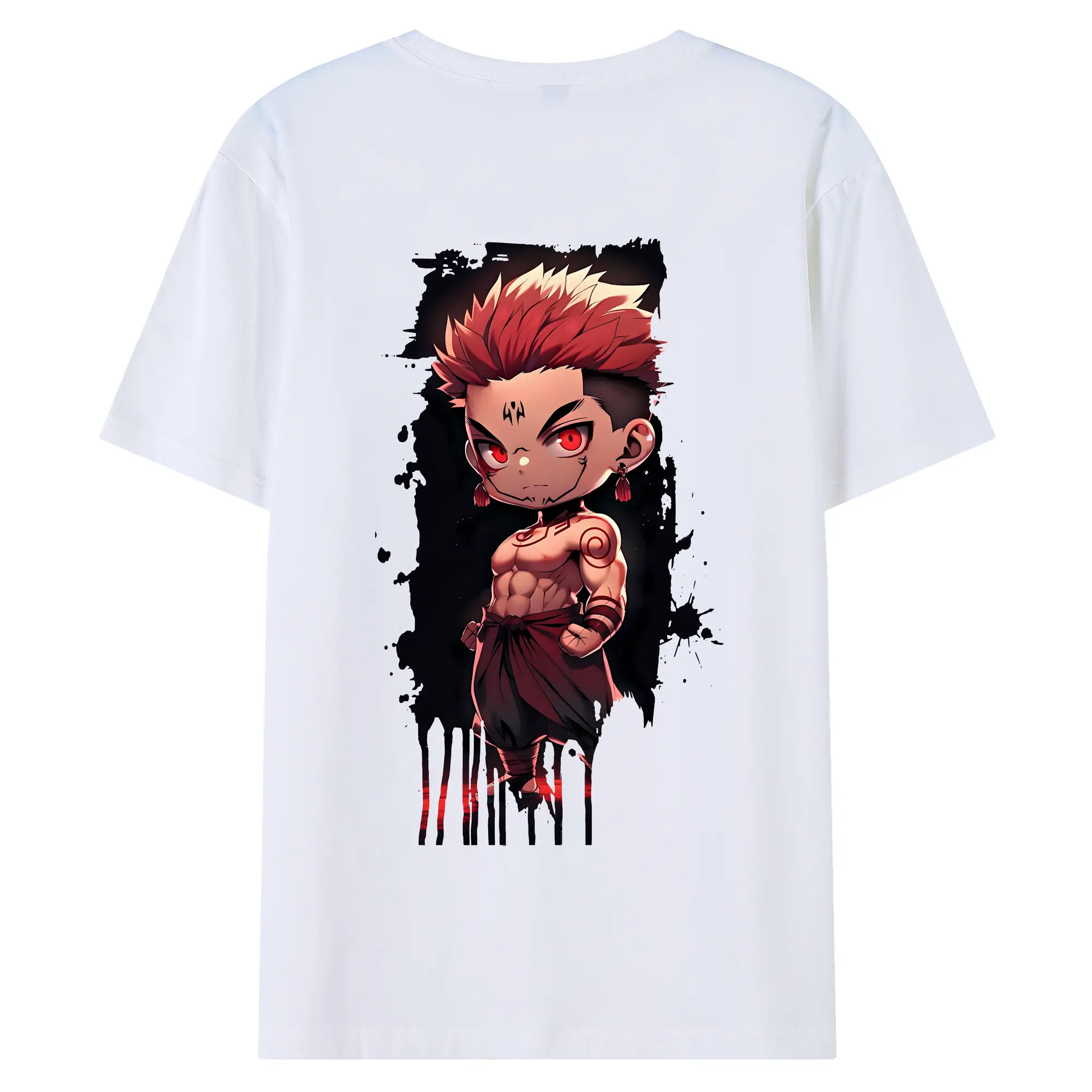 呪術廻戦 グッズ,両面宿儺 - 綿100％ 半袖Tシャツ ・ バックプリント ・ 快適 通気性 ・ 日常使い 散歩 スポーツ用