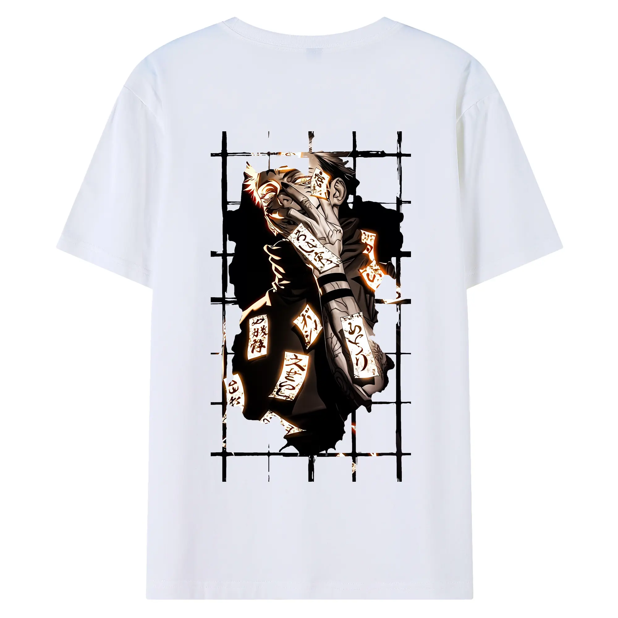 呪術廻戦 グッズ,両面宿儺 - 綿100％ 半袖Tシャツ ・ バックプリント ・ 快適 通気性 ・ 日常使い 散歩 スポーツ用