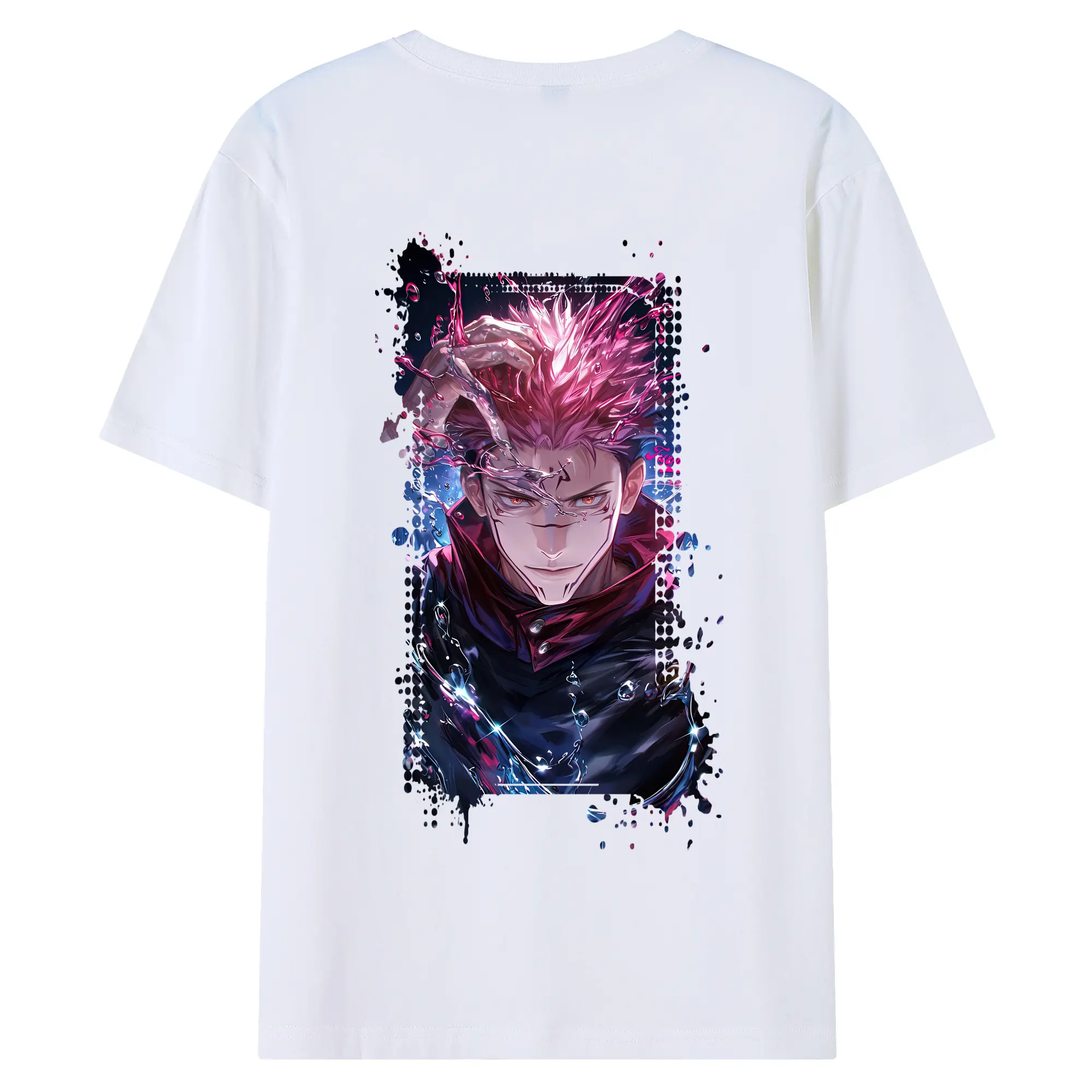 呪術廻戦 グッズ,両面宿儺 - 綿100％ 半袖Tシャツ ・ バックプリント ・ 快適 通気性 ・ 日常使い 散歩 スポーツ用