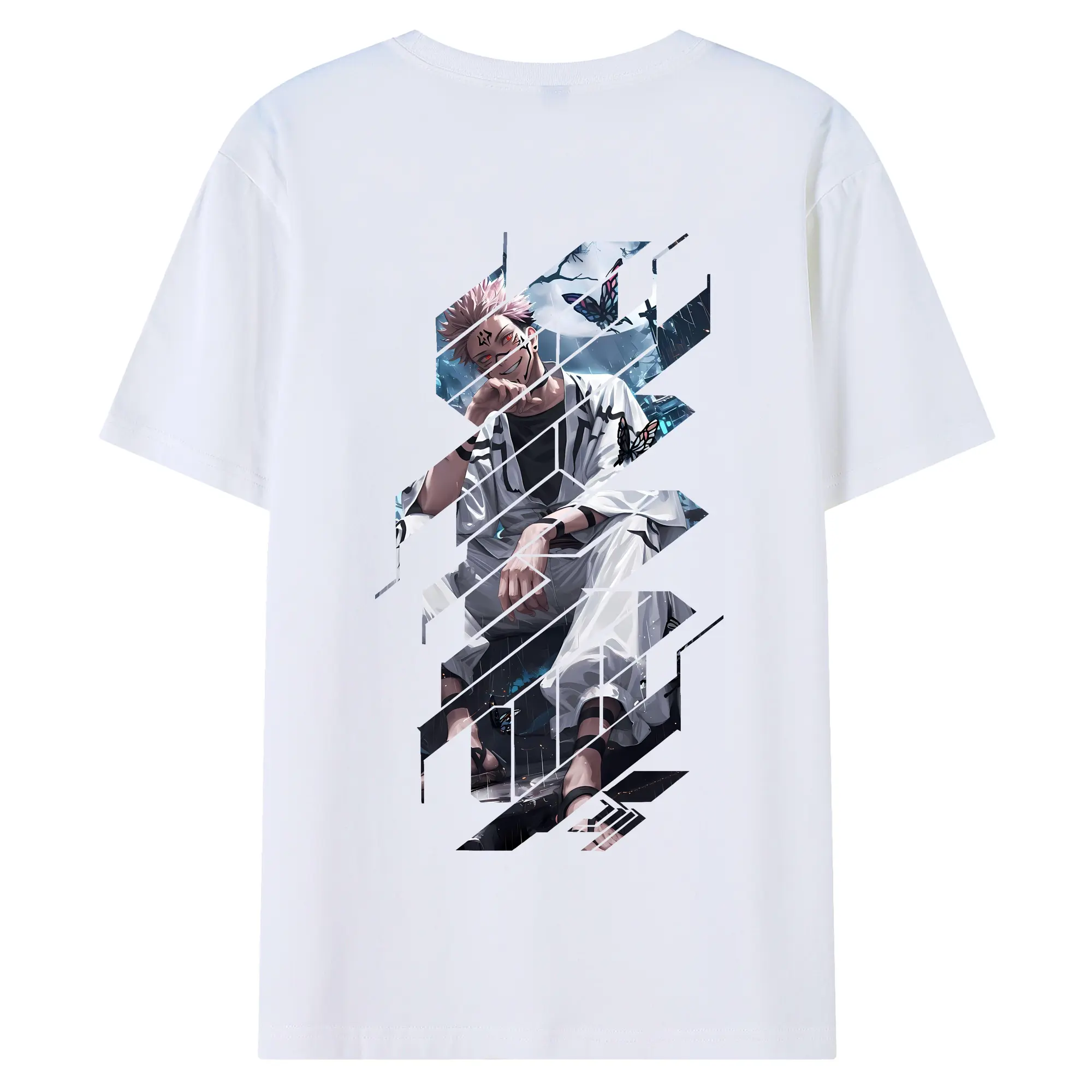 呪術廻戦 グッズ,両面宿儺 - 綿100％ 半袖Tシャツ ・ バックプリント ・ 快適 通気性 ・ 日常使い 散歩 スポーツ用