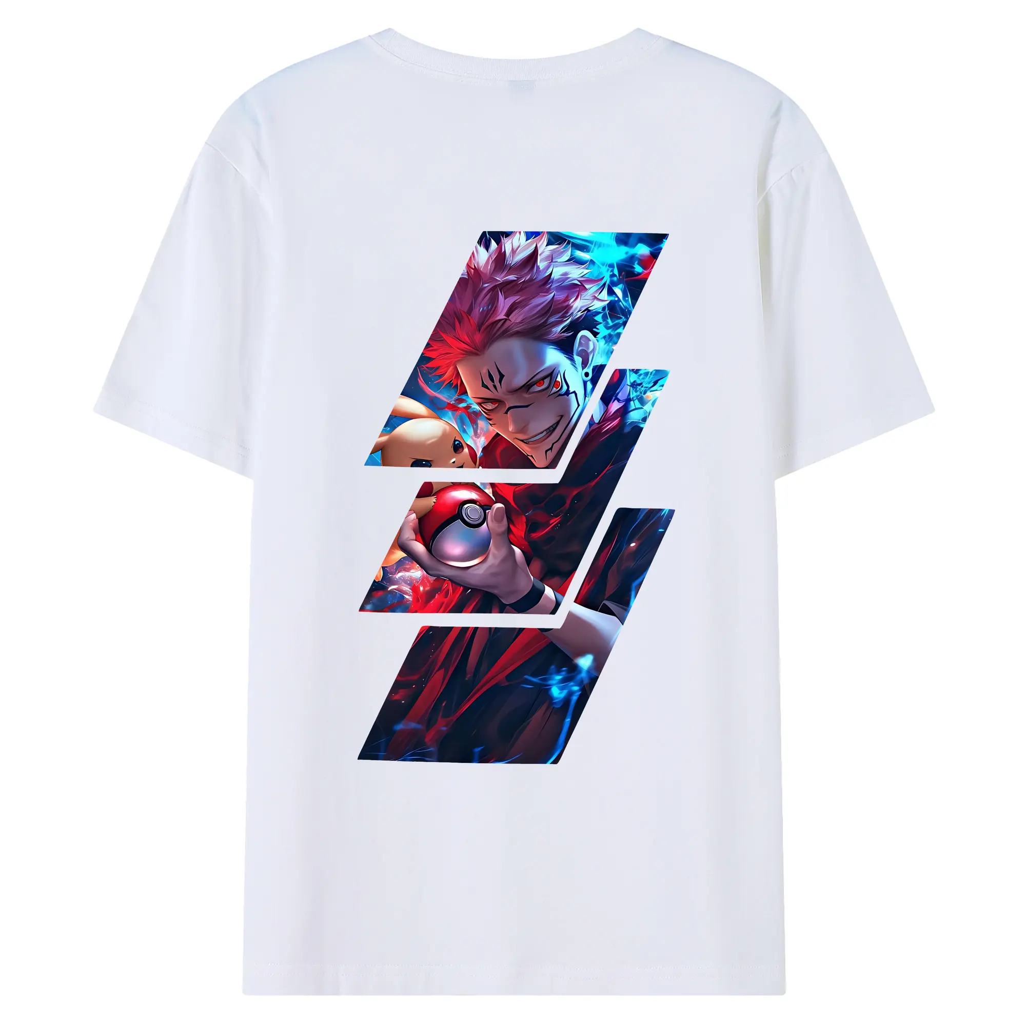 呪術廻戦 グッズ,両面宿儺 - 綿100％ 半袖Tシャツ ・ バックプリント ・ 快適 通気性 ・ 日常使い 散歩 スポーツ用