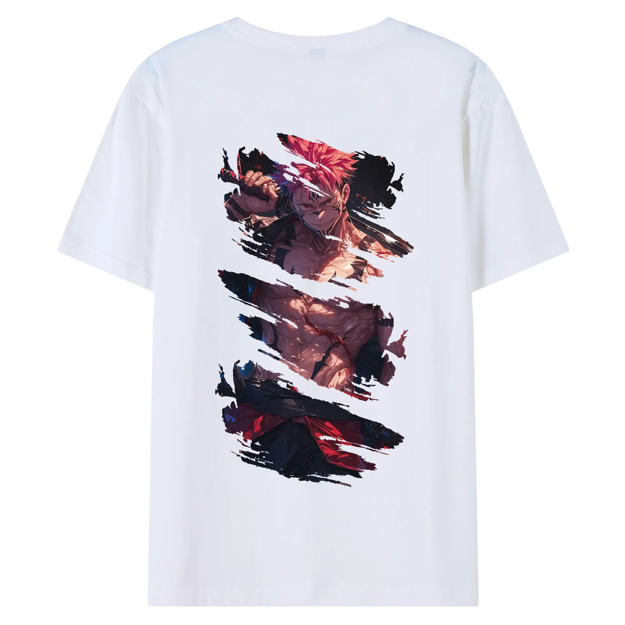 呪術廻戦 グッズ,両面宿儺 - 綿100％ 半袖Tシャツ ・ バックプリント ・ 快適 通気性 ・ 日常使い 散歩 スポーツ用