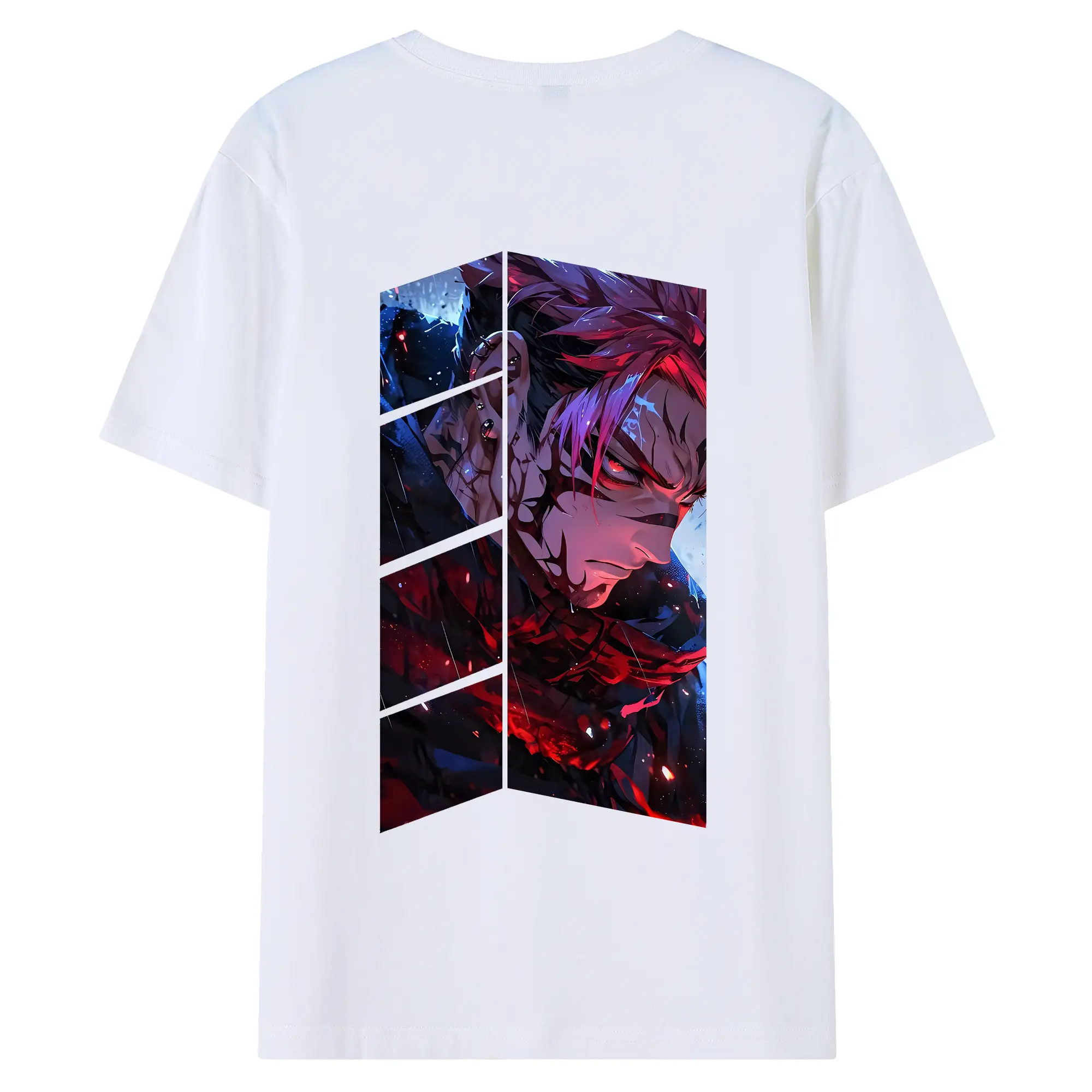 呪術廻戦 グッズ,両面宿儺 - 綿100％ 半袖Tシャツ ・ バックプリント ・ 快適 通気性 ・ 日常使い 散歩 スポーツ用