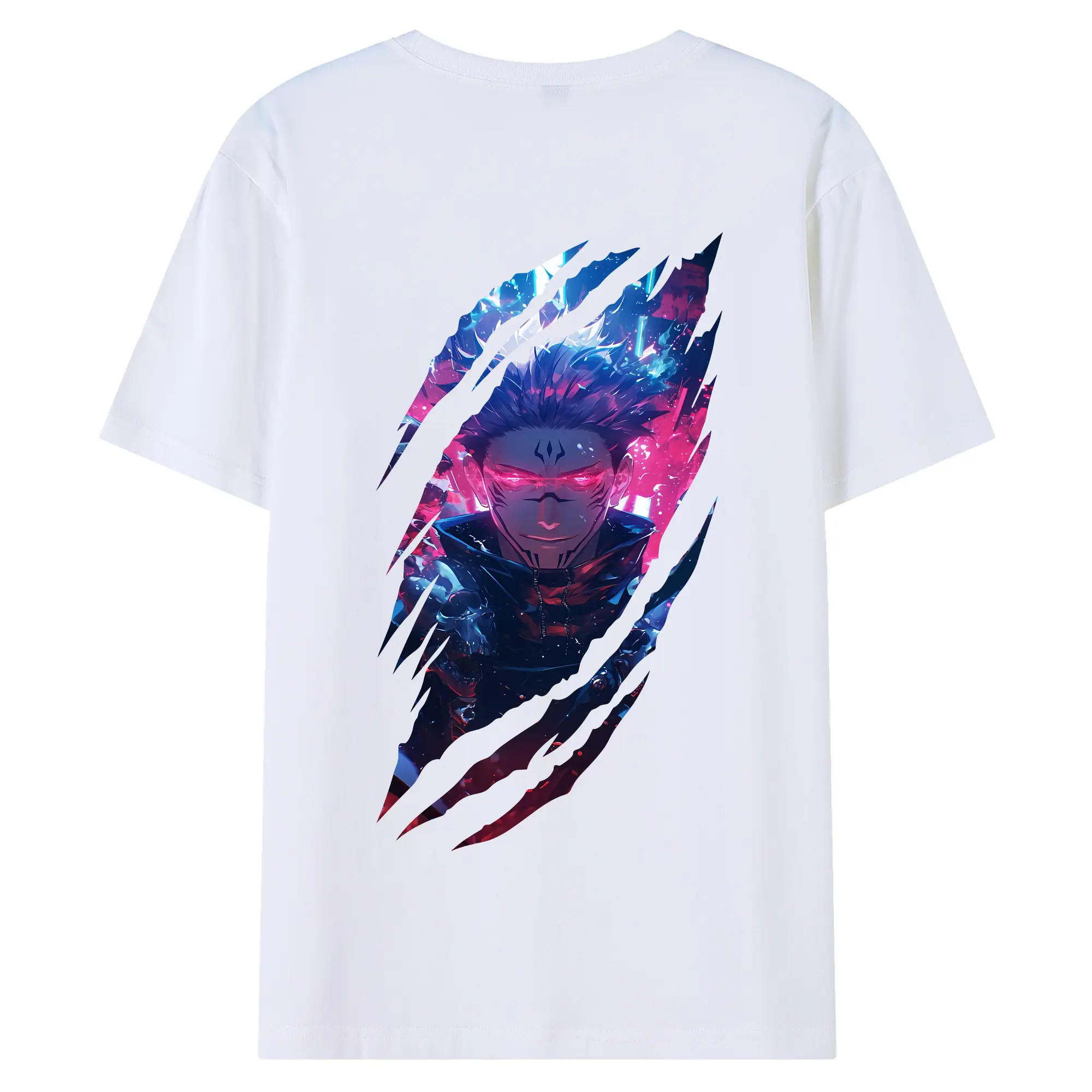 呪術廻戦 グッズ,両面宿儺 - 綿100％ 半袖Tシャツ ・ バックプリント ・ 快適 通気性 ・ 日常使い 散歩 スポーツ用