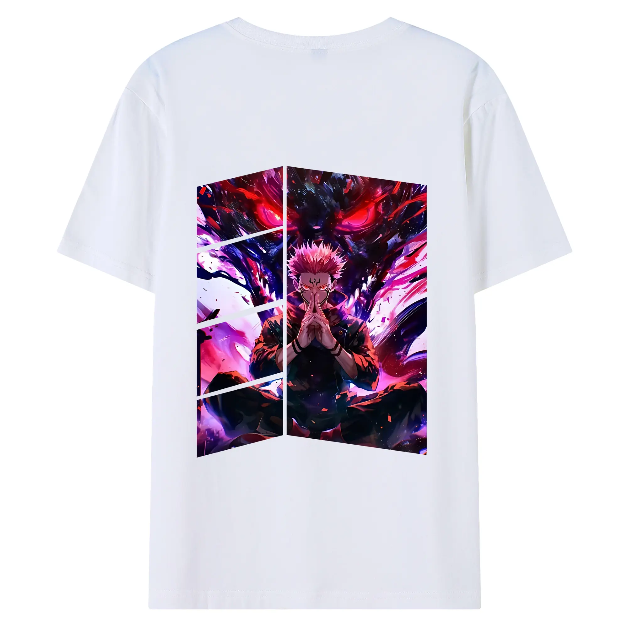 呪術廻戦 グッズ,両面宿儺 - 綿100％ 半袖Tシャツ ・ バックプリント ・ 快適 通気性 ・ 日常使い 散歩 スポーツ用