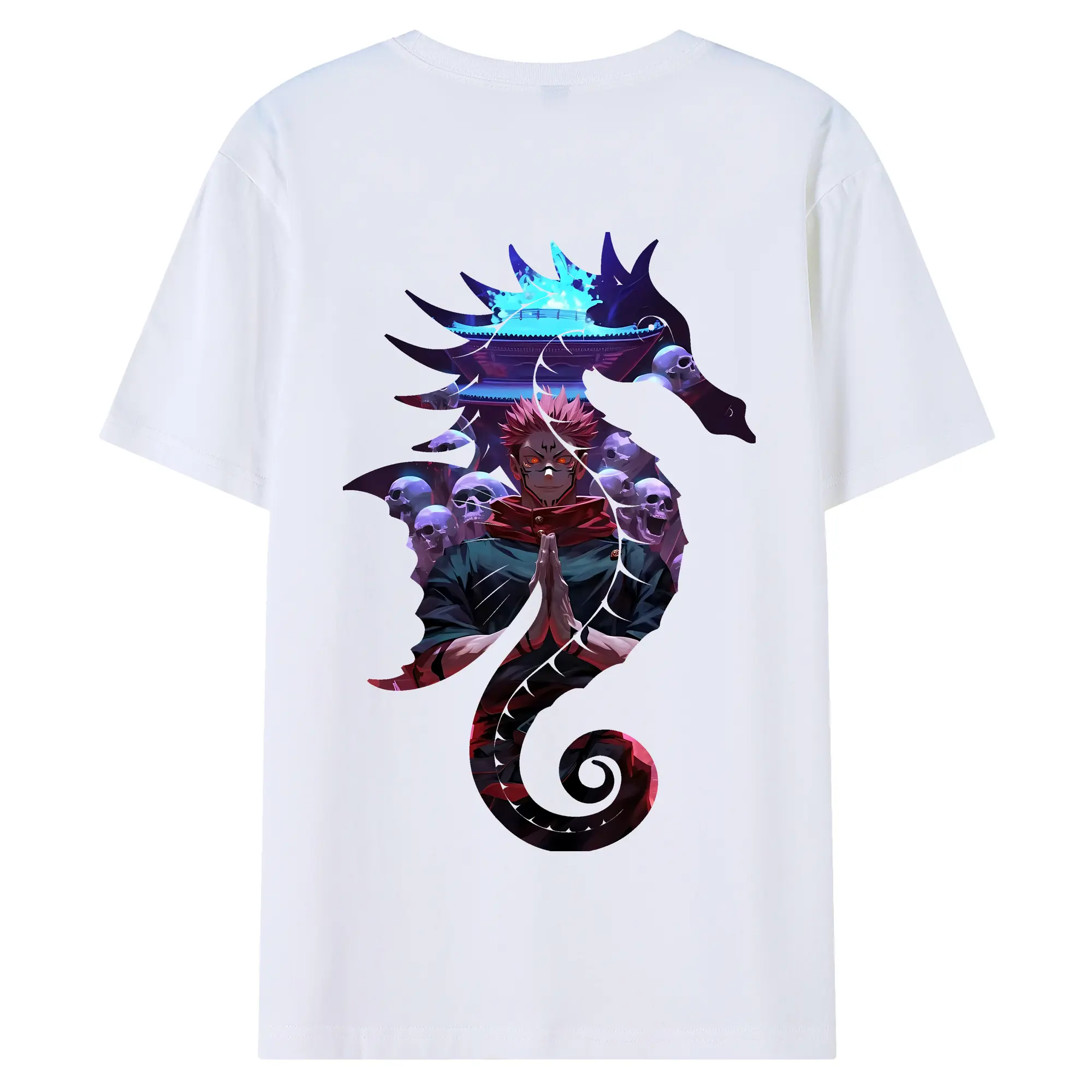 呪術廻戦 グッズ,両面宿儺 - 綿100％ 半袖Tシャツ ・ バックプリント ・ 快適 通気性 ・ 日常使い 散歩 スポーツ用