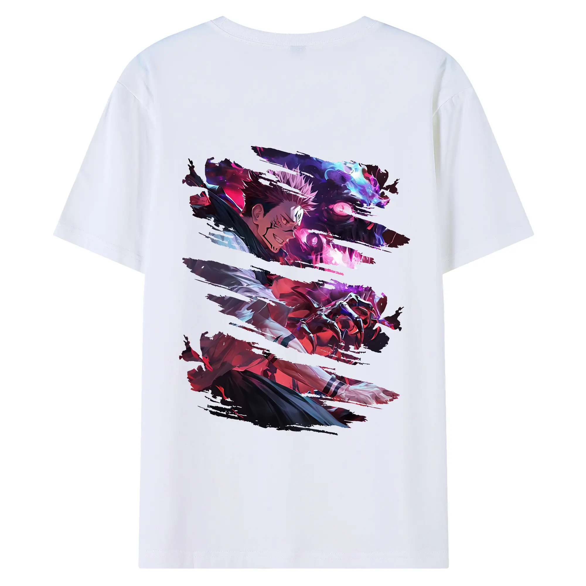 呪術廻戦 グッズ,両面宿儺 - 綿100％ 半袖Tシャツ ・ バックプリント ・ 快適 通気性 ・ 日常使い 散歩 スポーツ用