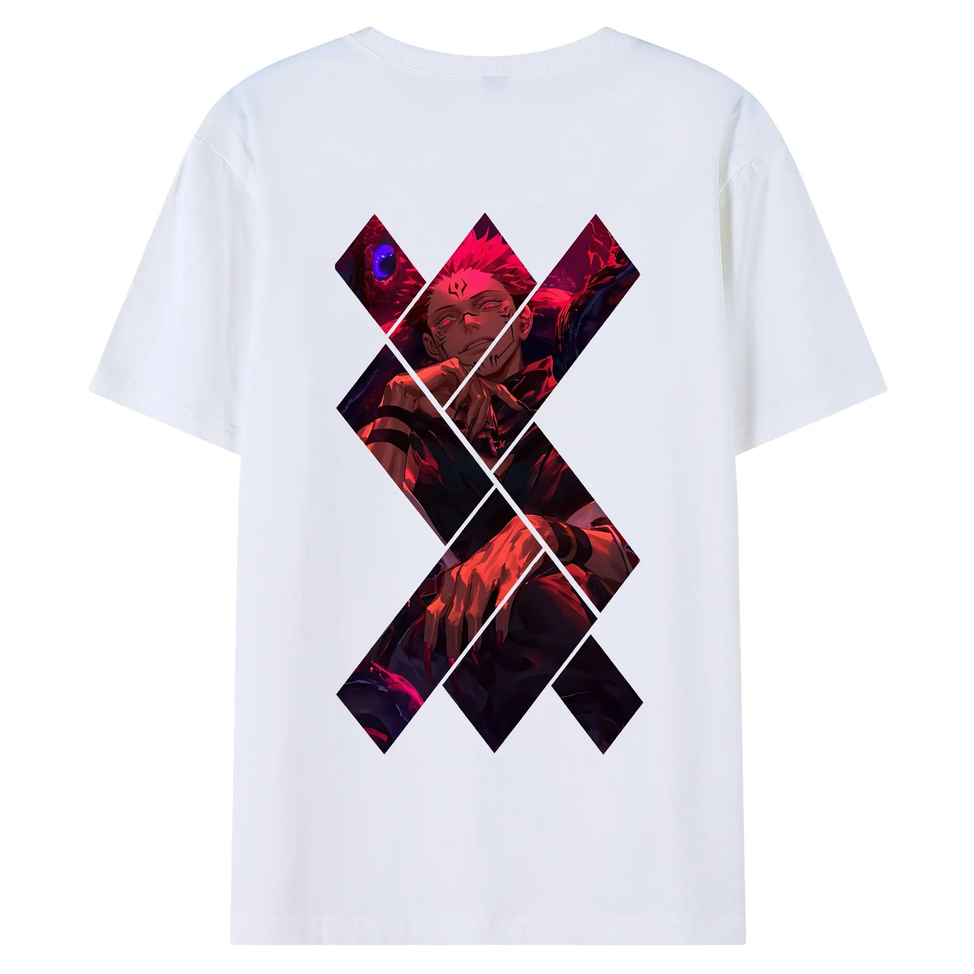 呪術廻戦 グッズ,両面宿儺 - 綿100％ 半袖Tシャツ ・ バックプリント ・ 快適 通気性 ・ 日常使い 散歩 スポーツ用