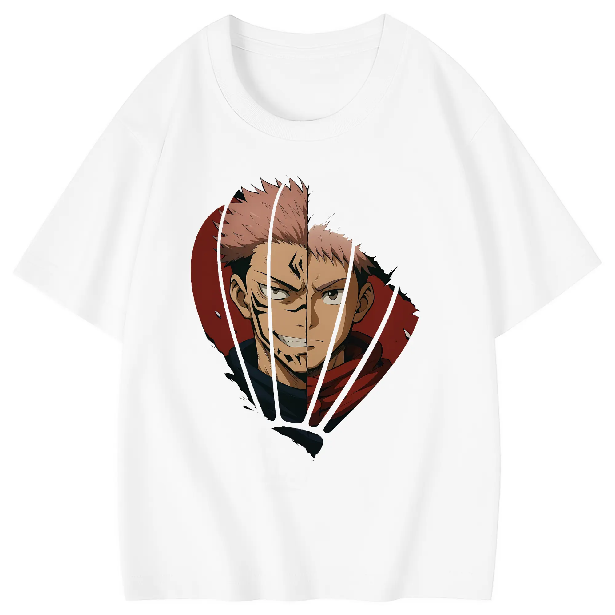 呪術廻戦 グッズ,両面宿儺 - 綿100％ キッズTシャツ ・ フロントプリント ・ 快適 通気性 ・ スポーツ カジュアル 散歩用