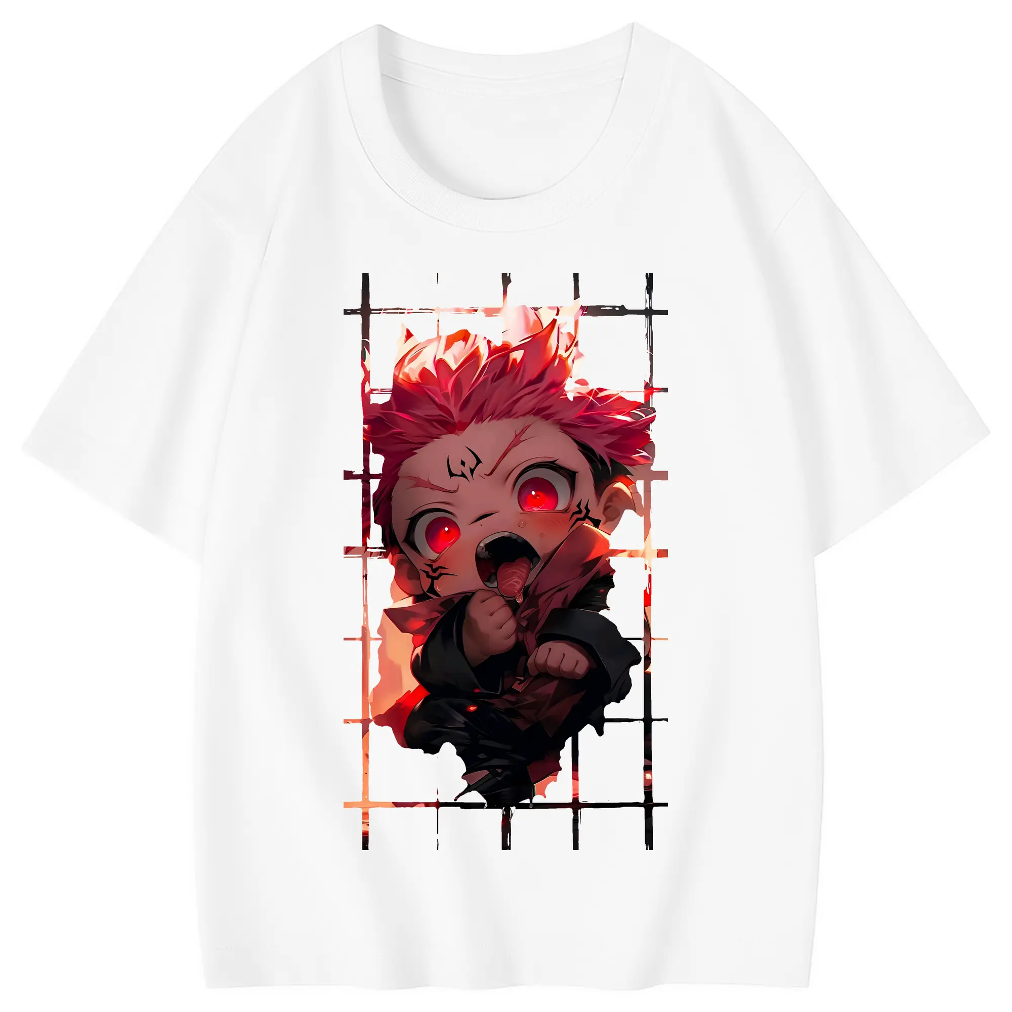 呪術廻戦 グッズ,両面宿儺 - 綿100％ キッズTシャツ ・ フロントプリント ・ 快適 通気性 ・ スポーツ カジュアル 散歩用