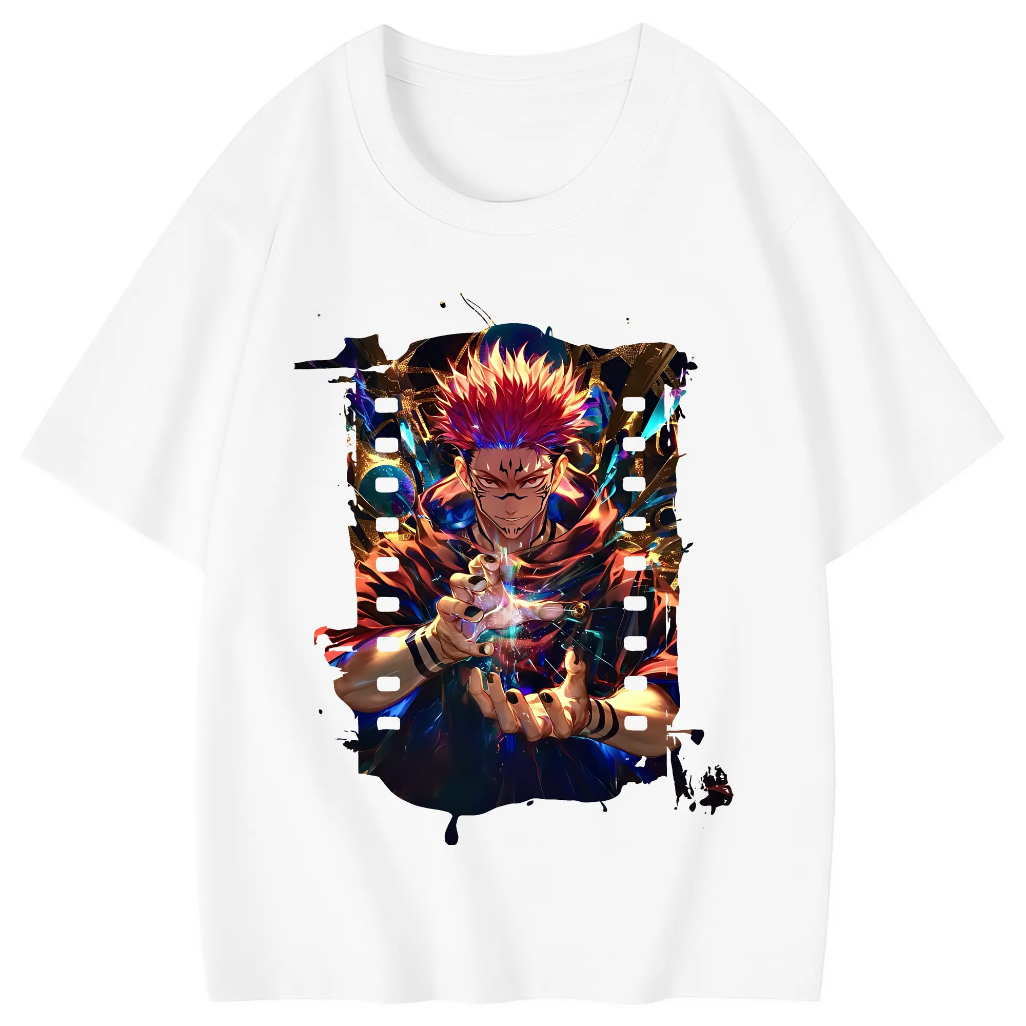 呪術廻戦 グッズ,両面宿儺 - 綿100％ キッズTシャツ ・ フロントプリント ・ 快適 通気性 ・ スポーツ カジュアル 散歩用