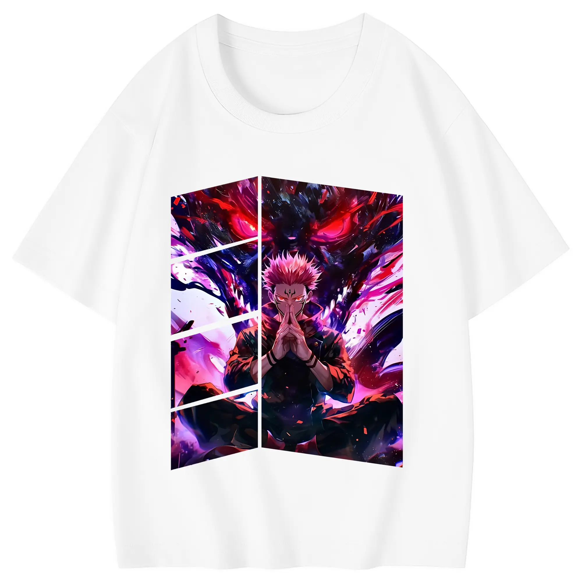 呪術廻戦 グッズ,両面宿儺 - 綿100％ キッズTシャツ ・ フロントプリント ・ 快適 通気性 ・ スポーツ カジュアル 散歩用