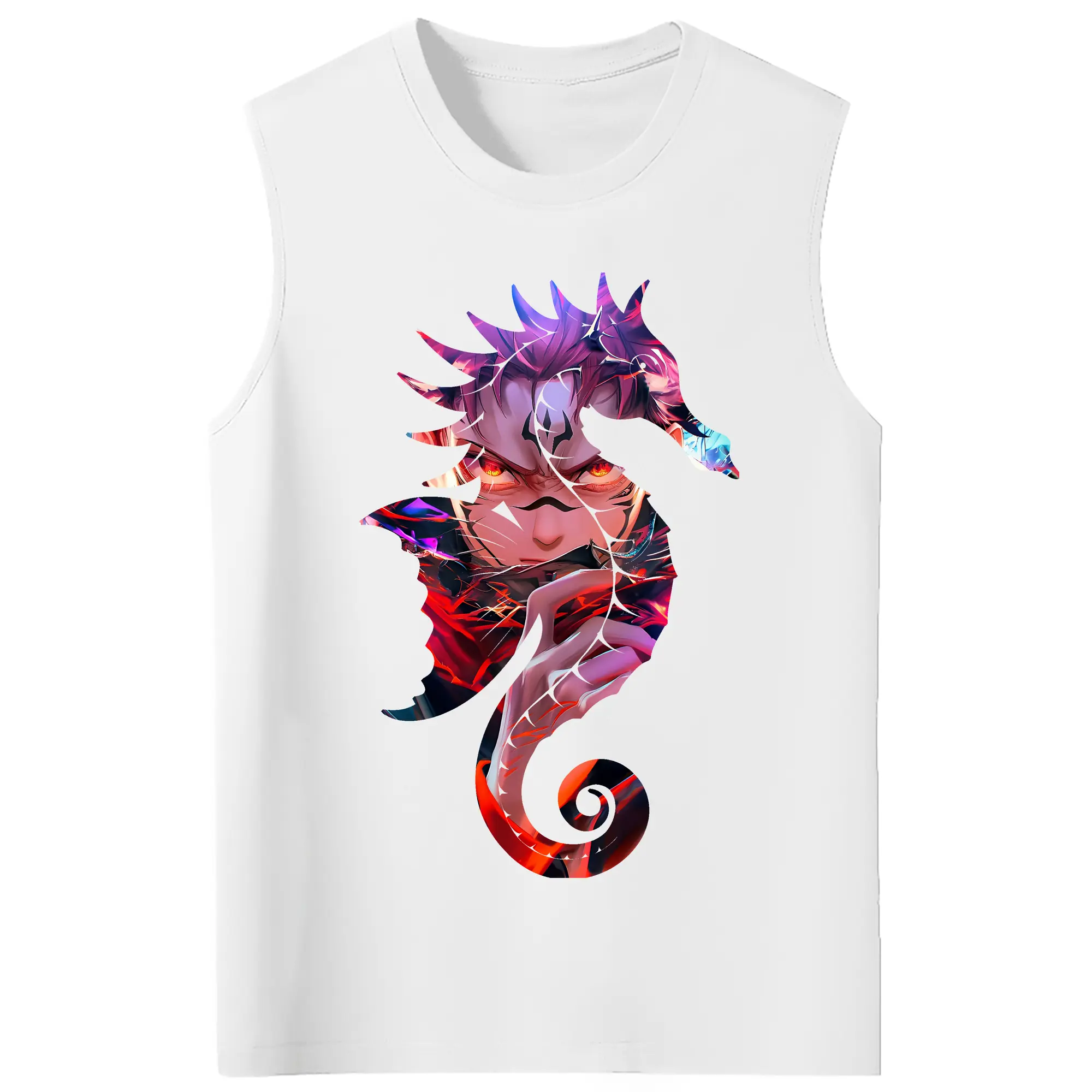 呪術廻戦 グッズ,両面宿儺 - コットン100％ タンクトップ ・ フロントプリント ・ タイトフィット ・ 快適 通気性 ・ スポーツ カジュアル 散歩用