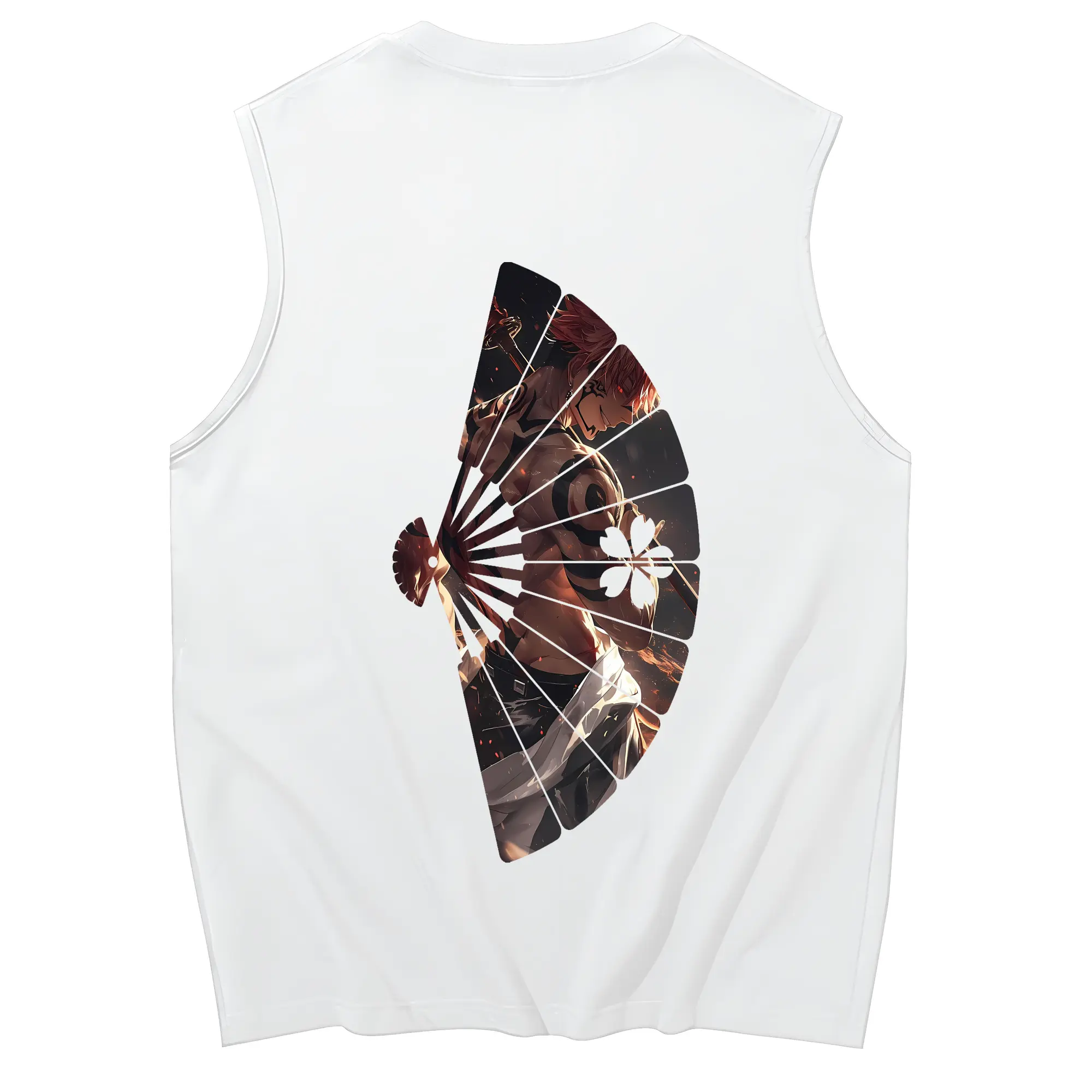 呪術廻戦 グッズ,両面宿儺 - コットン100％ タンクトップ ・ 背面プリント ・ タイトシルエット ・ 快適 通気性 ・ スポーツ カジュアル 散歩用