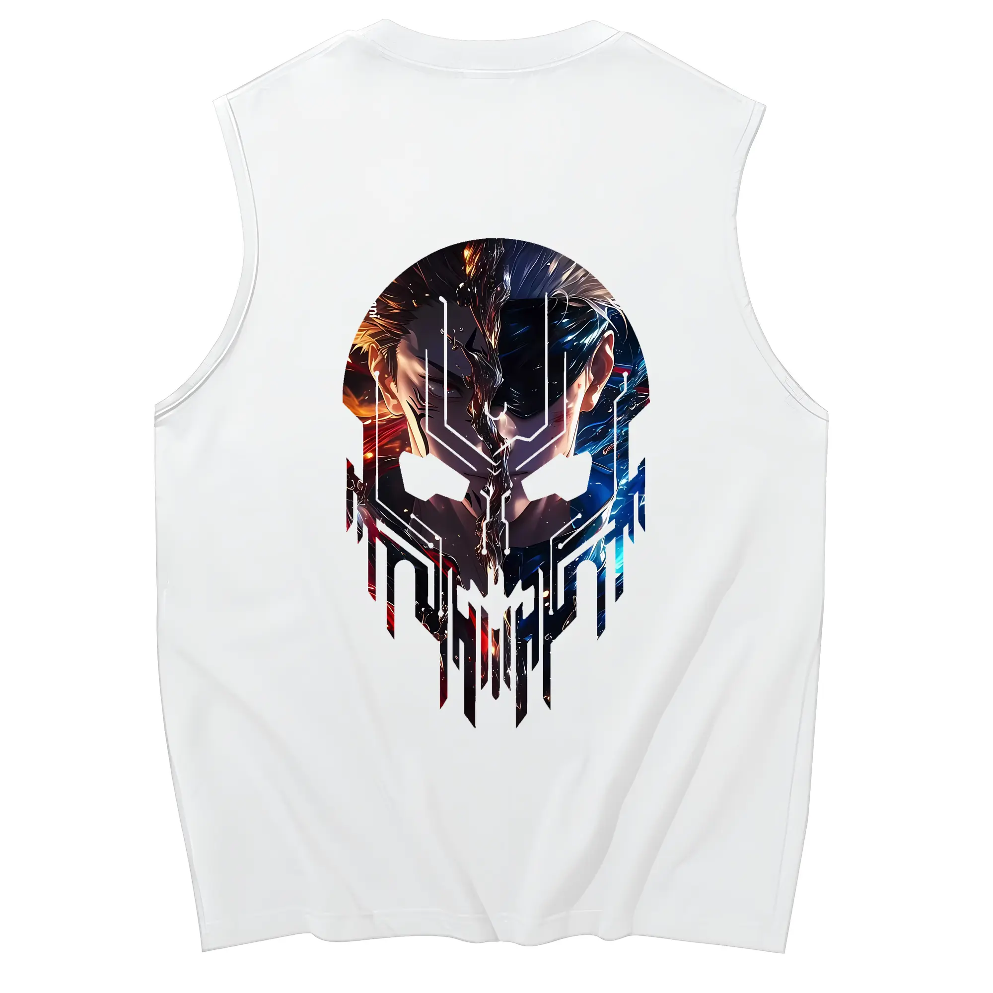 呪術廻戦 グッズ,両面宿儺 - コットン100％ タンクトップ ・ 背面プリント ・ タイトシルエット ・ 快適 通気性 ・ スポーツ カジュアル 散歩用