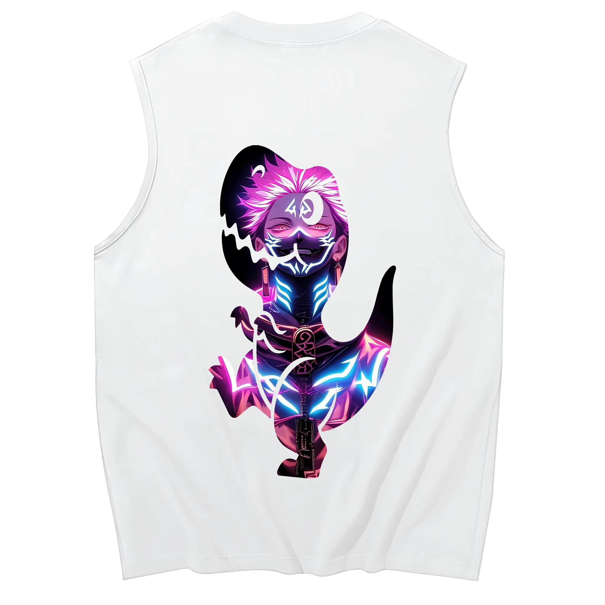 呪術廻戦 グッズ,両面宿儺 - コットン100％ タンクトップ ・ 背面プリント ・ タイトシルエット ・ 快適 通気性 ・ スポーツ カジュアル 散歩用