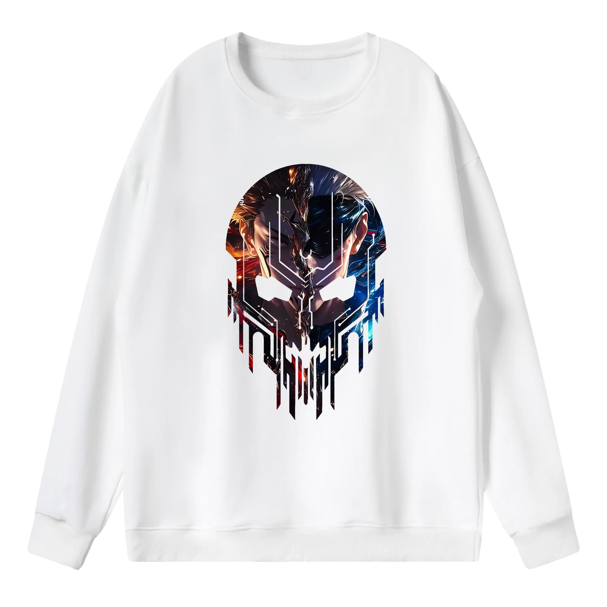 呪術廻戦 グッズ,両面宿儺 - 薄手 クルーネック スウェット 裏毛260g · ポリエステル 春秋向け カジュアル 男女兼用 · トレーナー デイリー スポーツ 散歩に最適