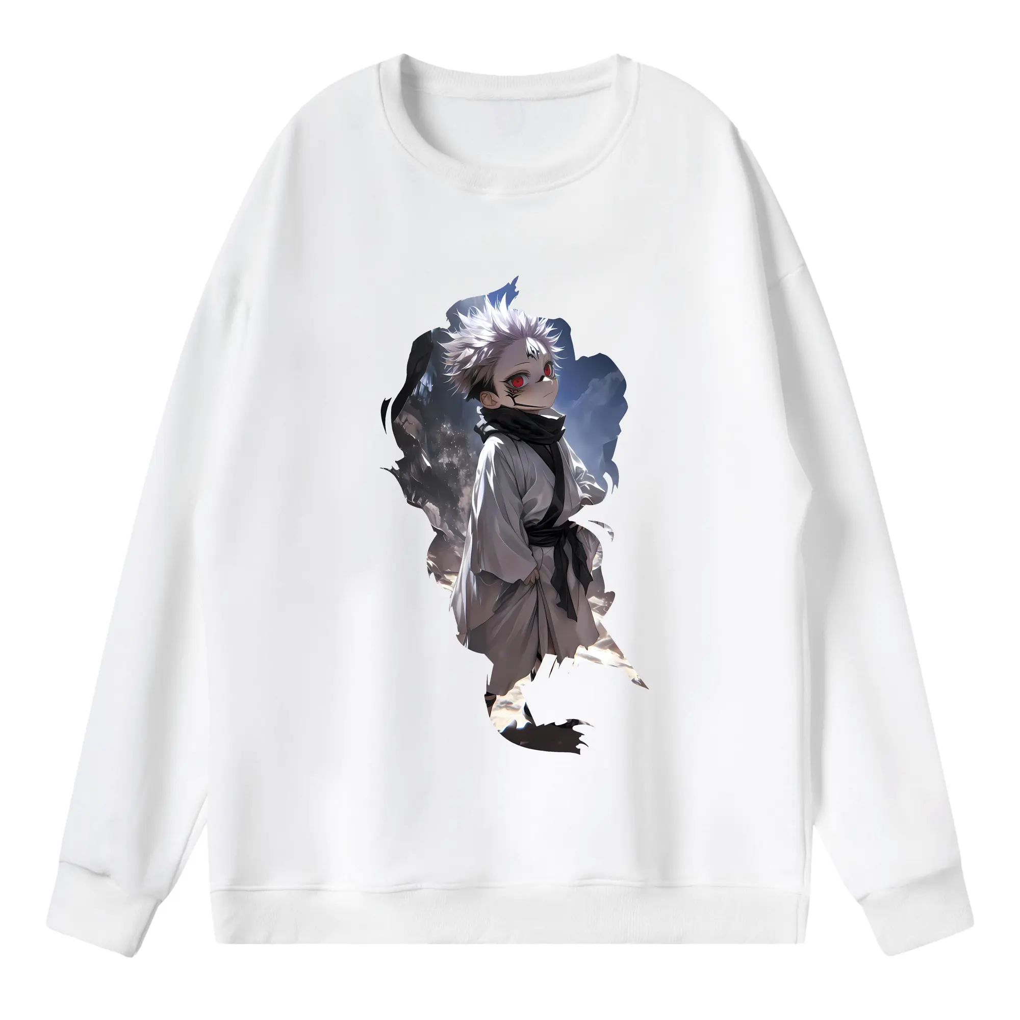 呪術廻戦 グッズ,両面宿儺 - 薄手 クルーネック スウェット 裏毛260g · ポリエステル 春秋向け カジュアル 男女兼用 · トレーナー デイリー スポーツ 散歩に最適