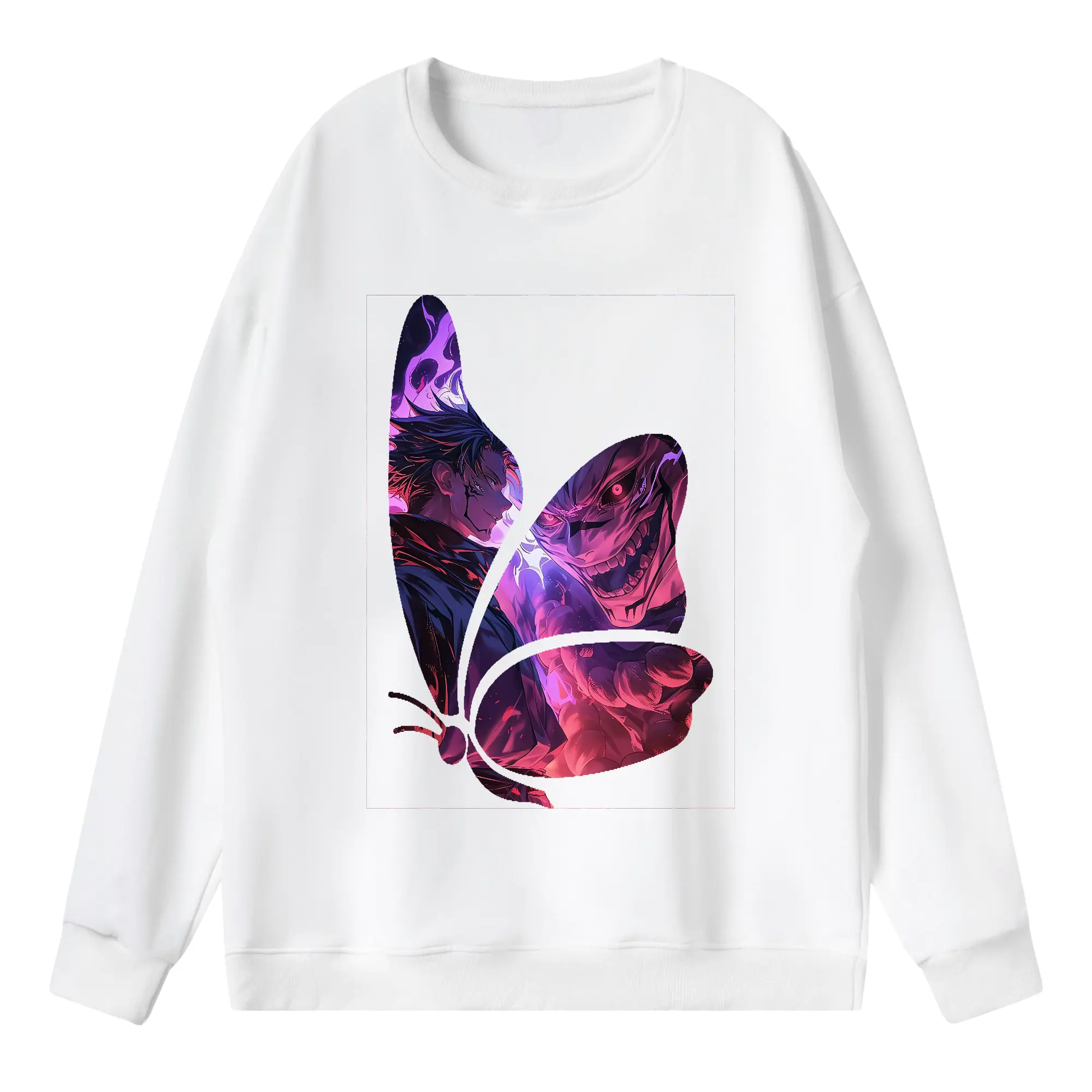 呪術廻戦 グッズ,両面宿儺 - 薄手 クルーネック スウェット 裏毛260g · ポリエステル 春秋向け カジュアル 男女兼用 · トレーナー デイリー スポーツ 散歩に最適