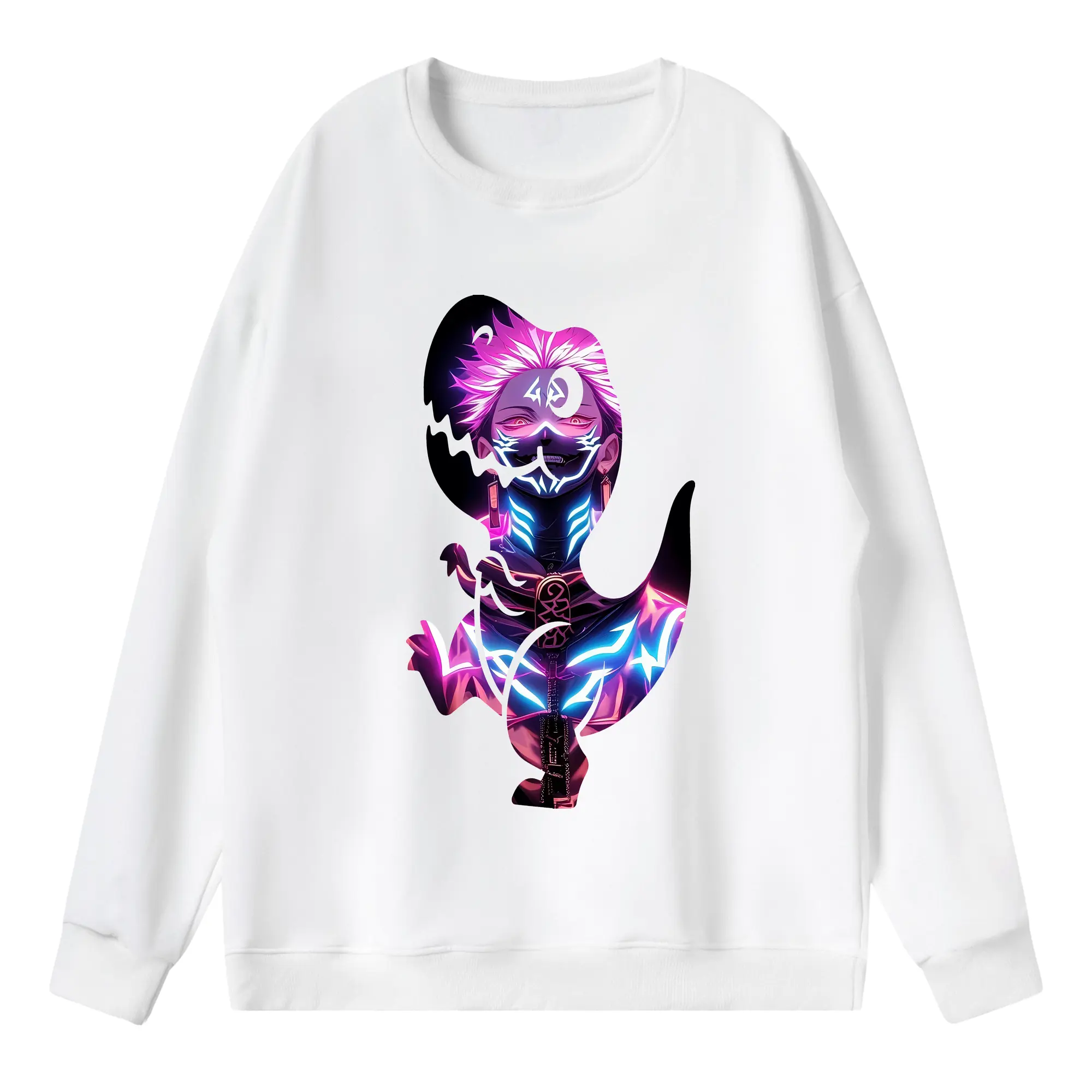 呪術廻戦 グッズ,両面宿儺 - 薄手 クルーネック スウェット 裏毛260g · ポリエステル 春秋向け カジュアル 男女兼用 · トレーナー デイリー スポーツ 散歩に最適