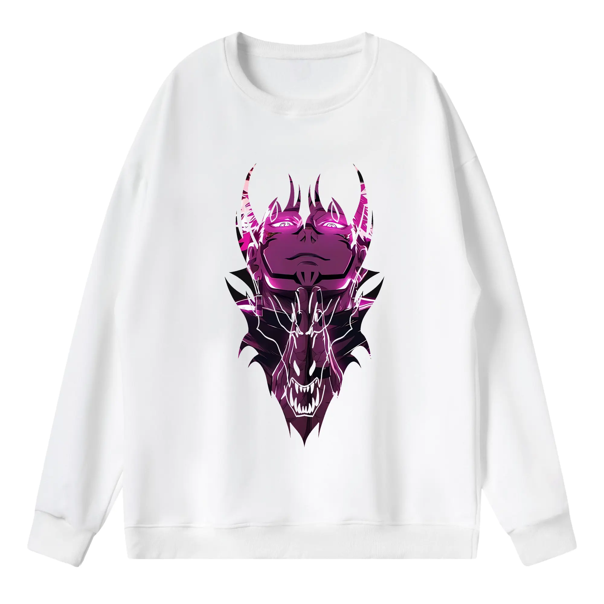 呪術廻戦 グッズ,両面宿儺 - 薄手 クルーネック スウェット 裏毛260g · ポリエステル 春秋向け カジュアル 男女兼用 · トレーナー デイリー スポーツ 散歩に最適