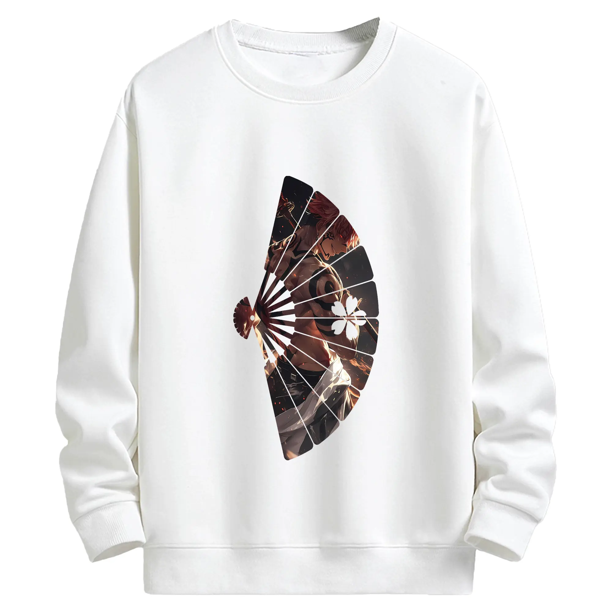 呪術廻戦 グッズ,両面宿儺 - キッズ クルーネックスウェットシャツ ・ フロントプリント ・ 綿80％ ポリエステル20％ ・ 快適 通学 スポーツ 日常使い お散歩用